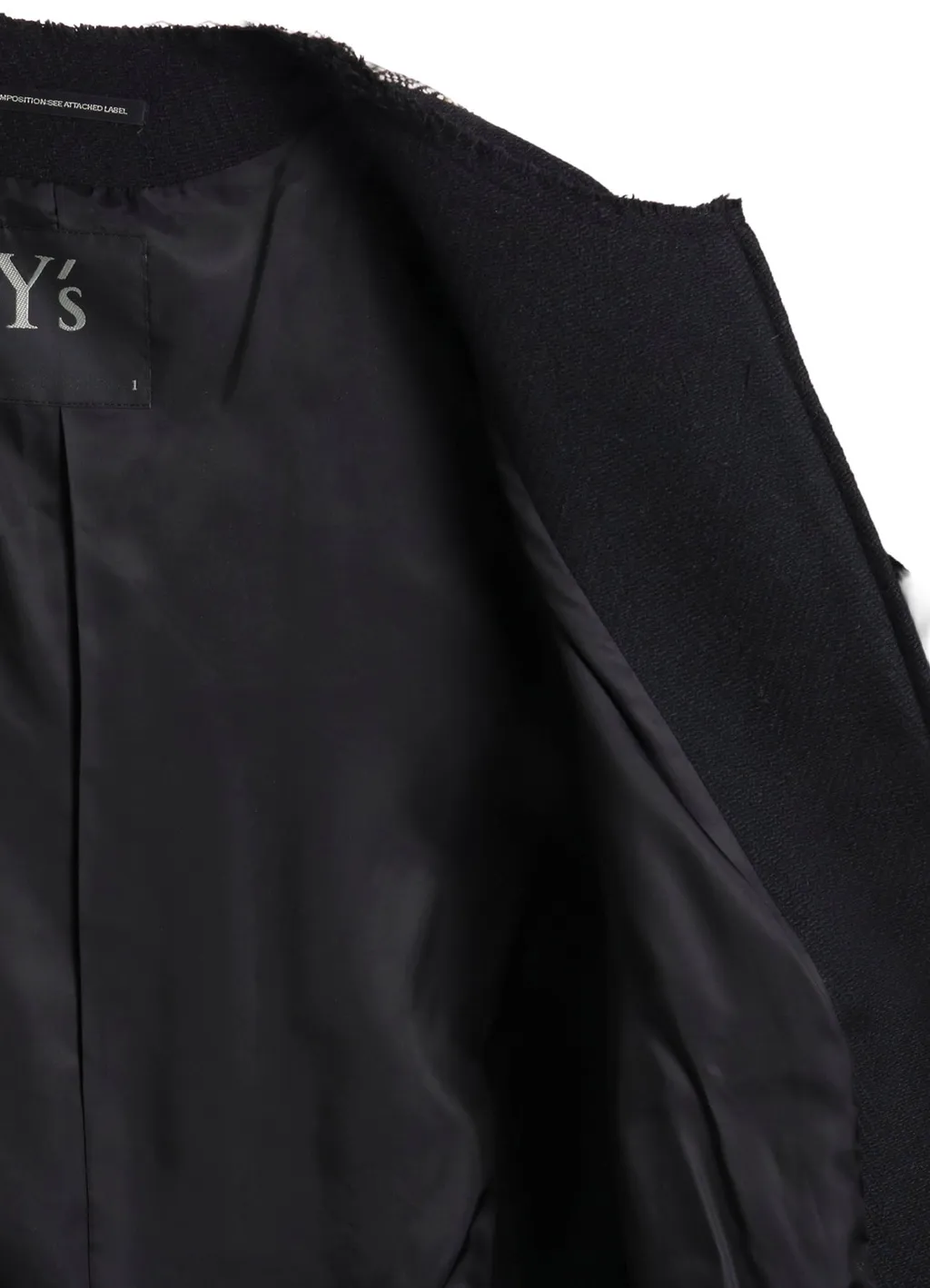 Big Herringbone Collarless Blouson