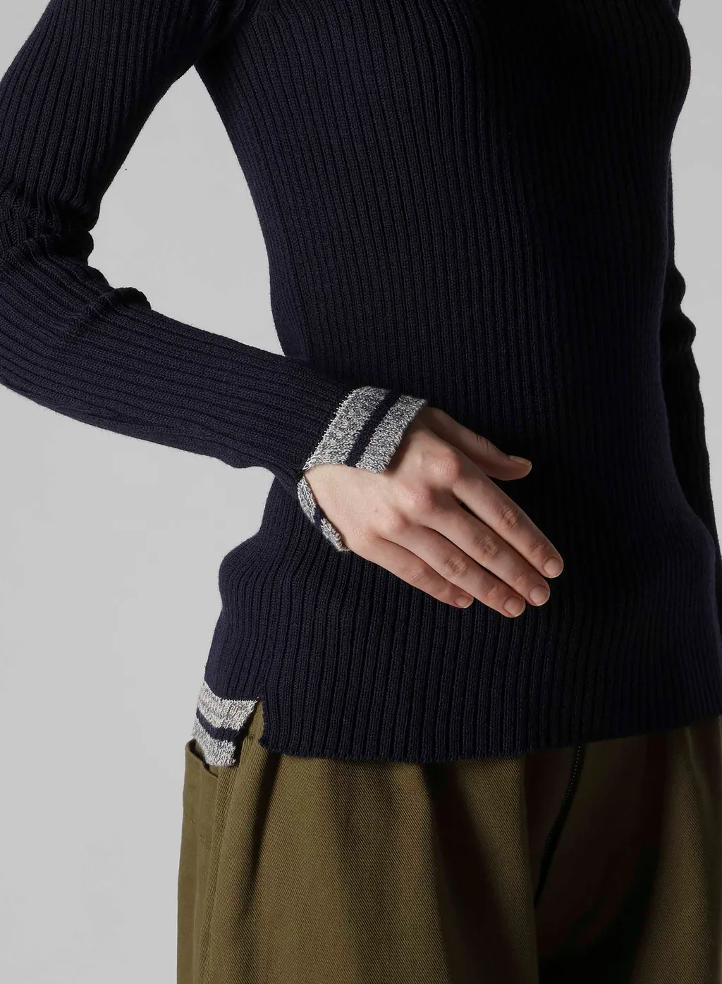 Ribbed Mini High Neck Pullover