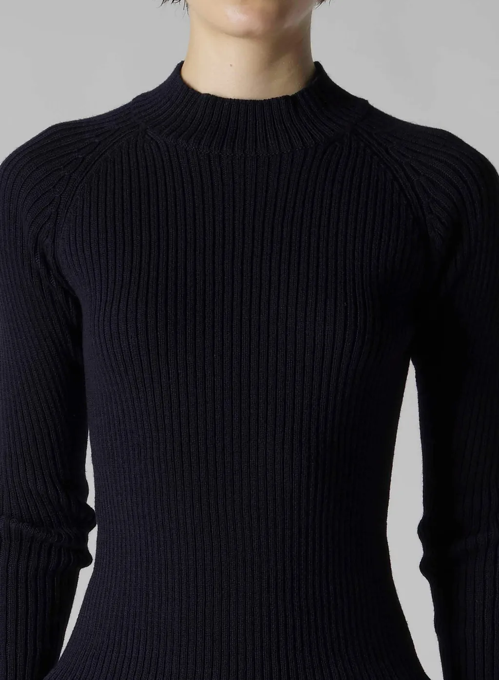 Ribbed Mini High Neck Pullover