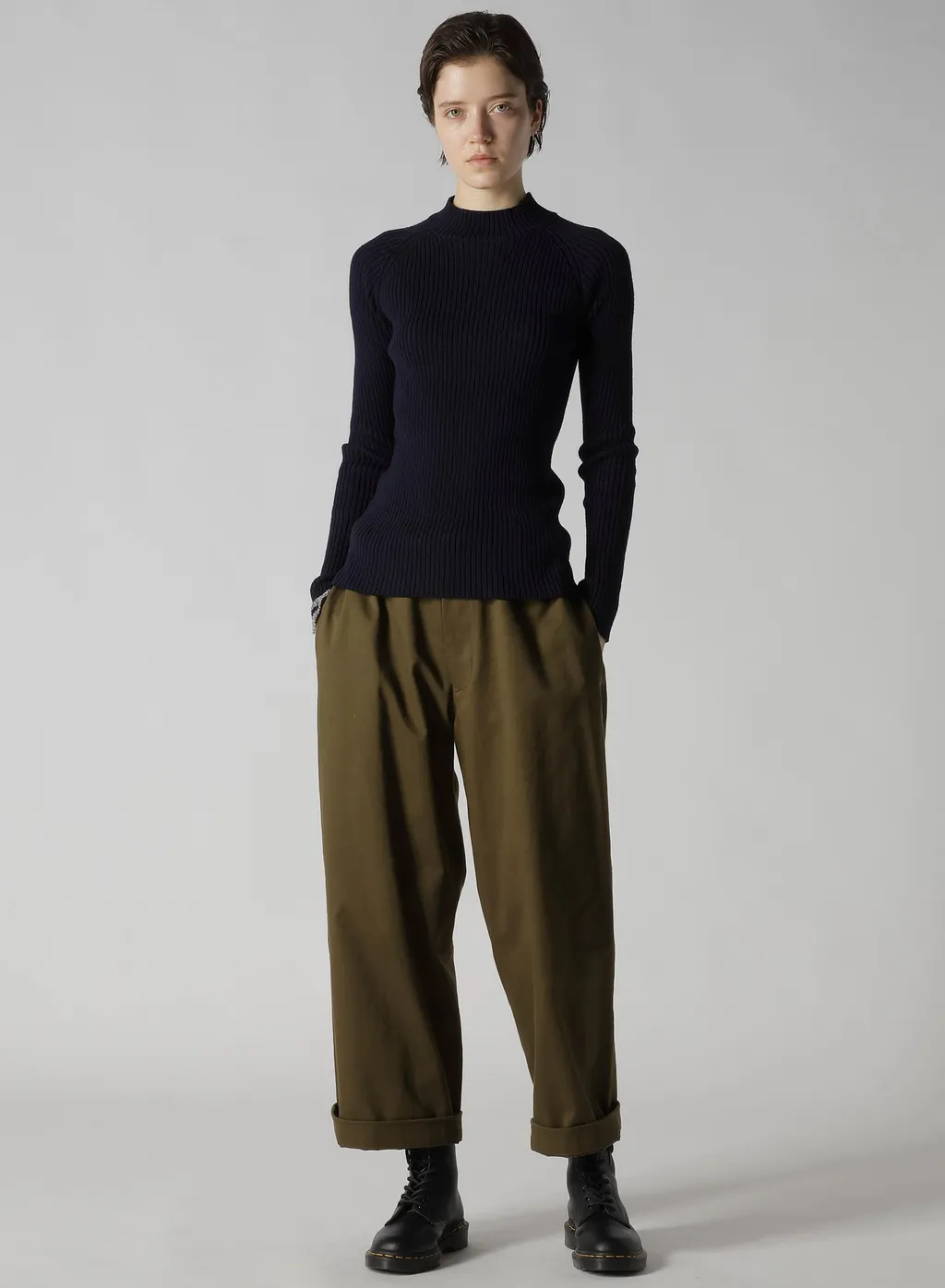 Ribbed Mini High Neck Pullover