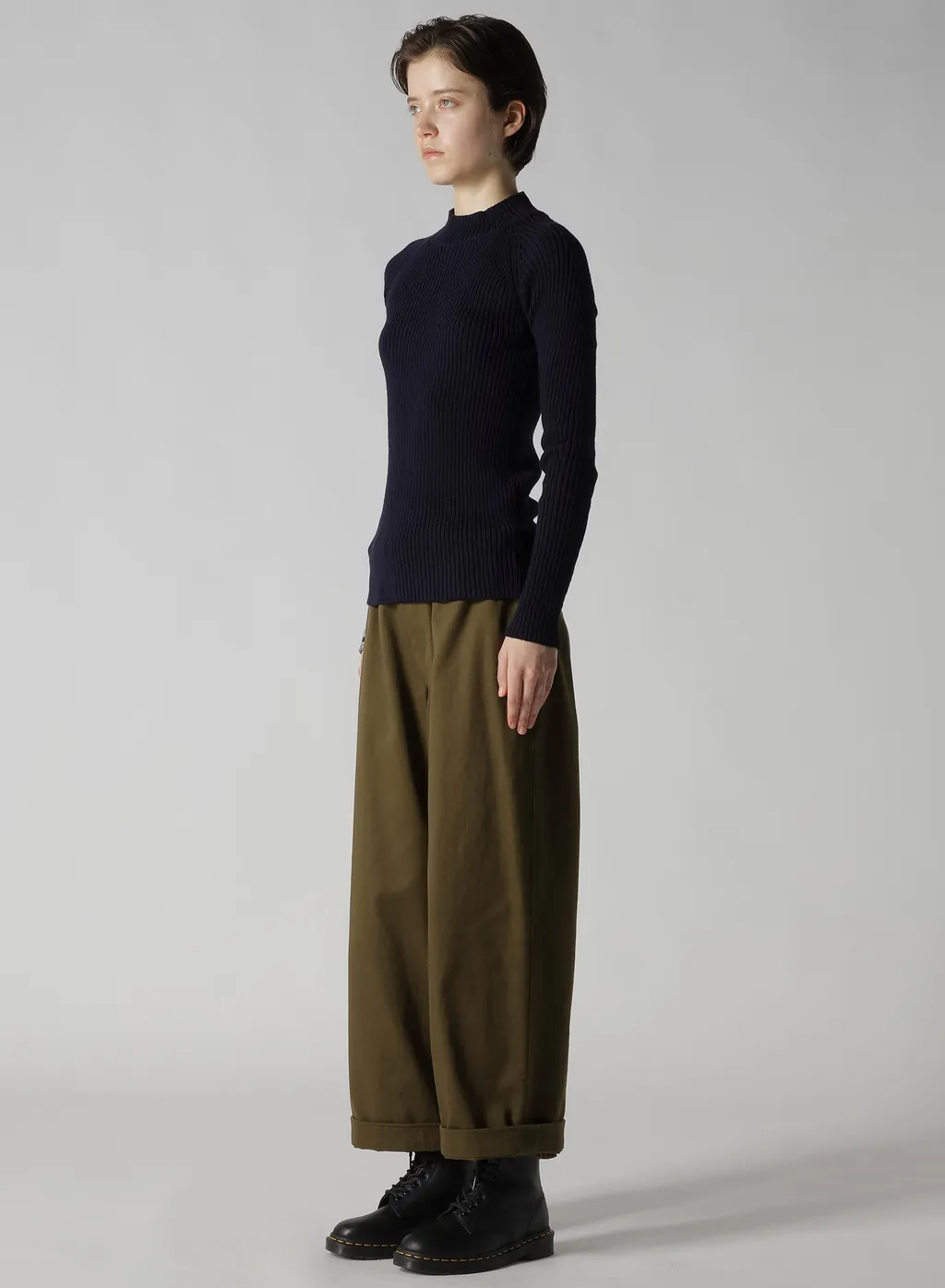 Ribbed Mini High Neck Pullover