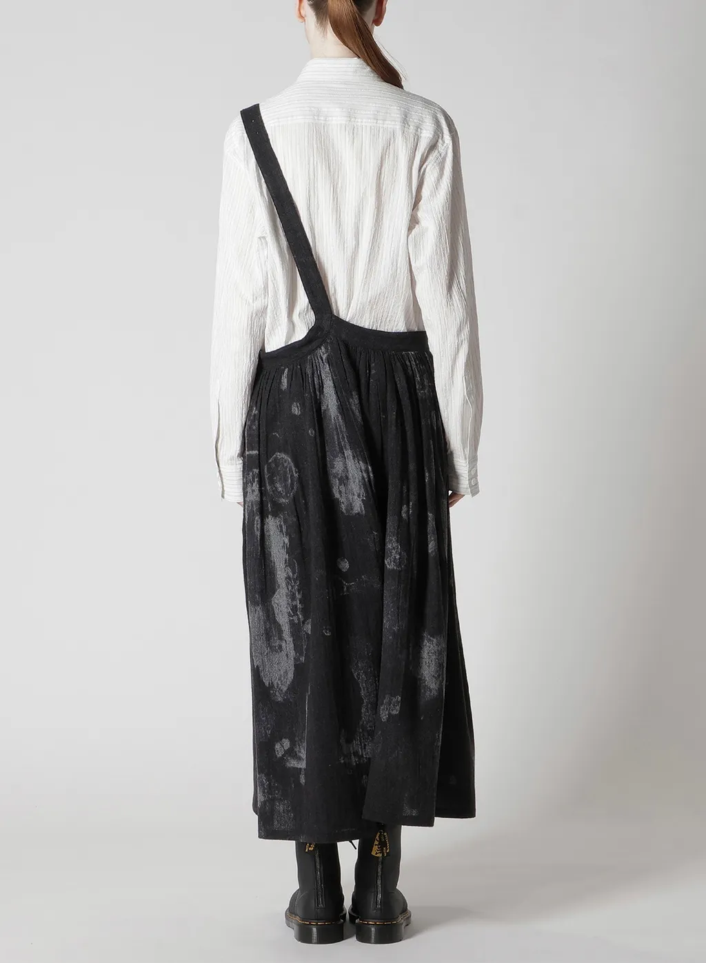 Wool Gauze Smudged Polka Dot Single Strap Skirt