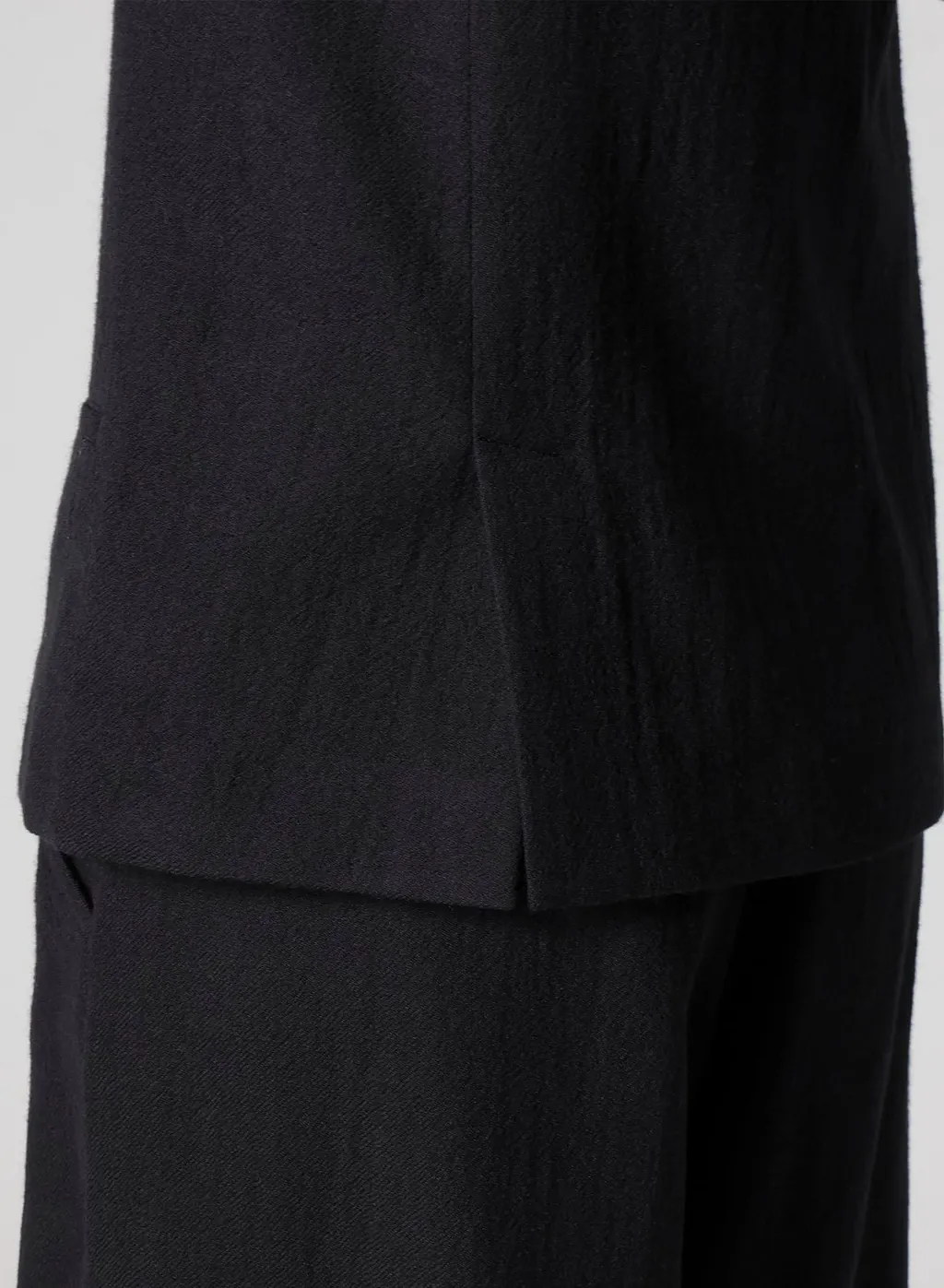 Wool Gauze Twill Left Front Drape Jacket