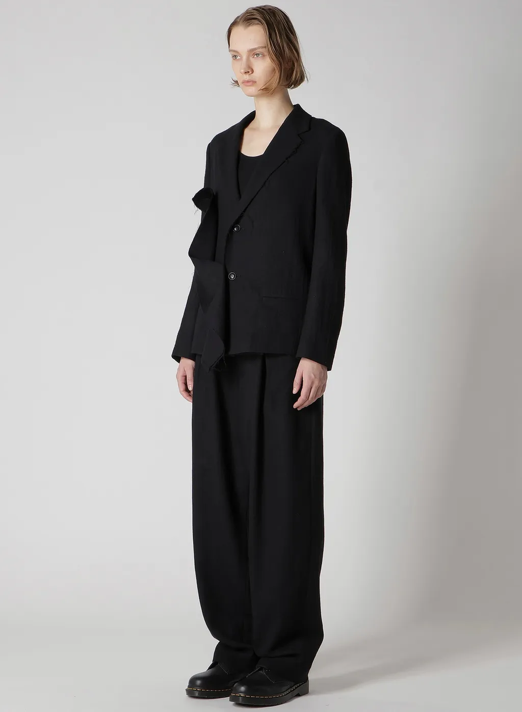Wool Gauze Twill Left Front Drape Jacket