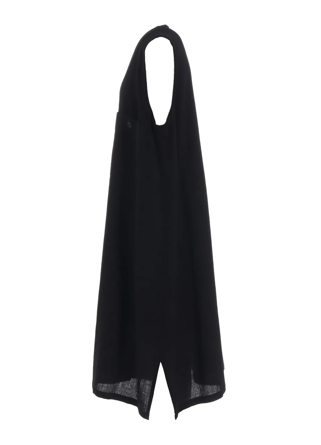 Wool Gauze Twill Long Dress With Pocket