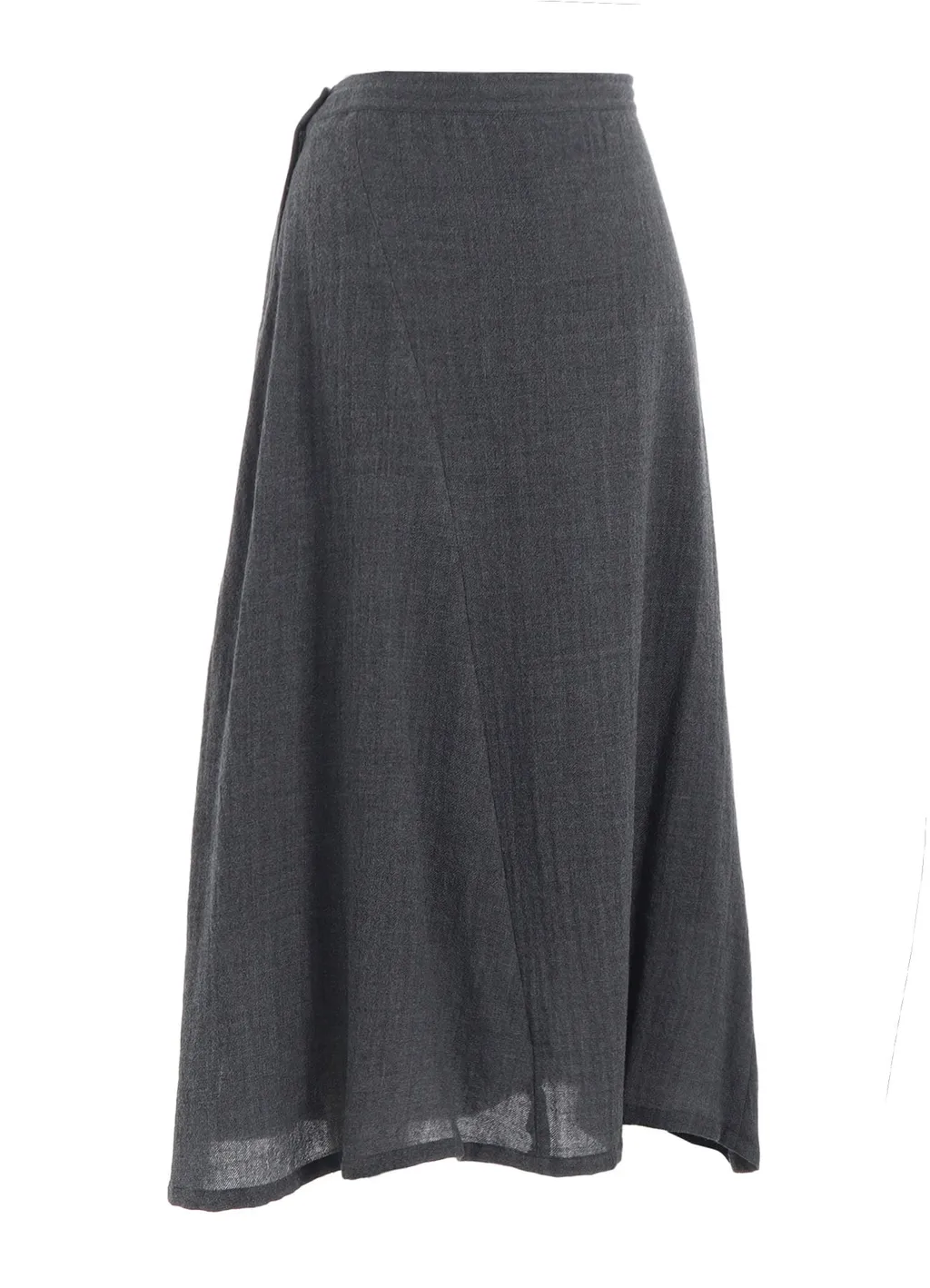 Wool Gauze Twill Asymmetric Flare Skirt