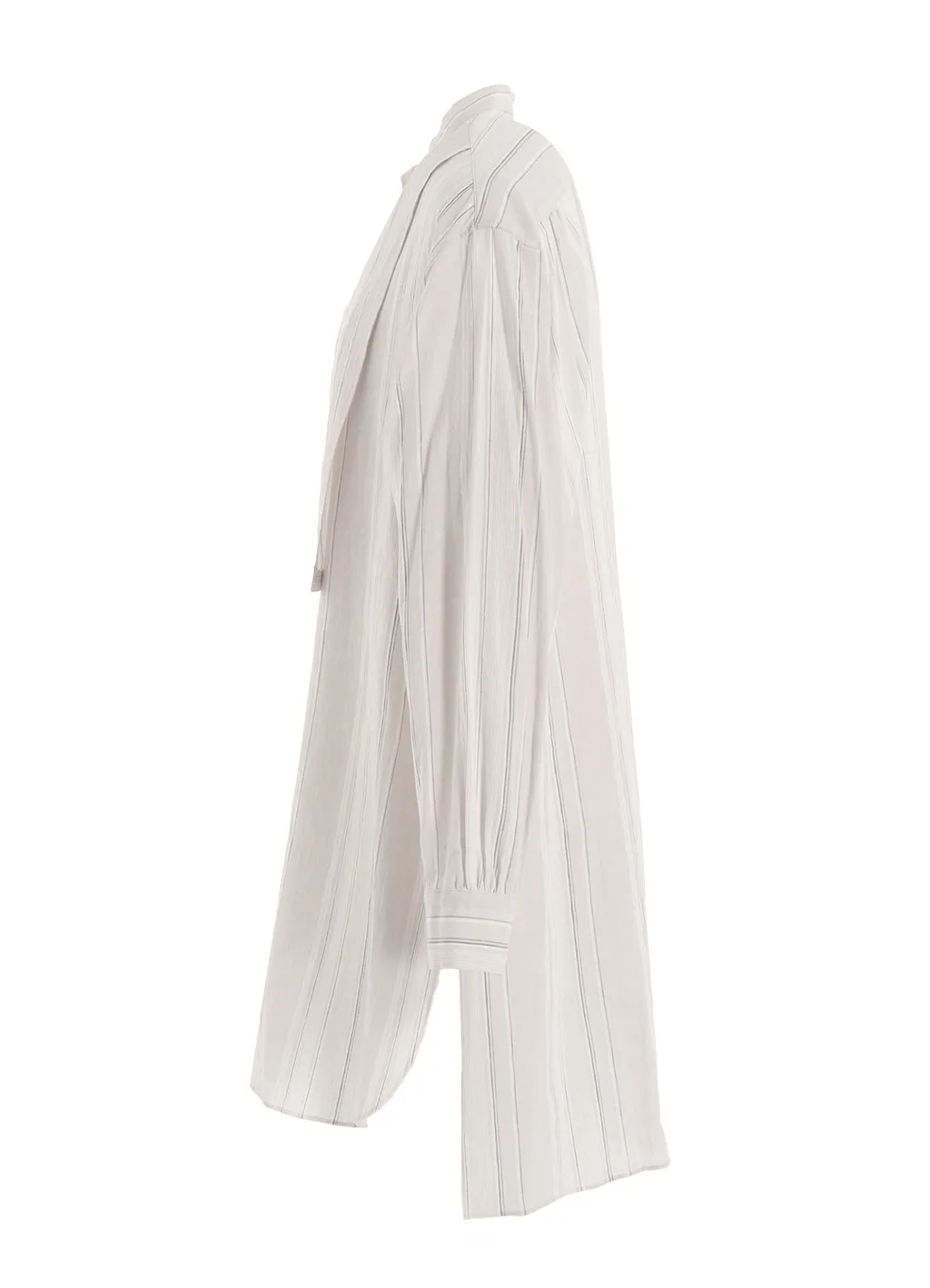 Stripe Shrink-Finish Front Cloth Blouse