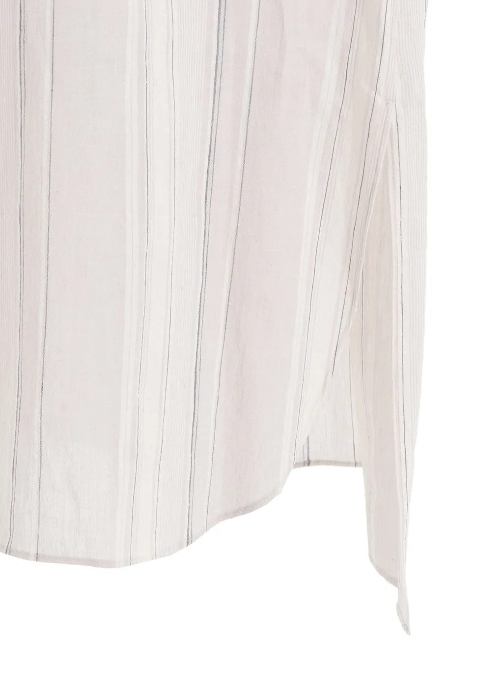 Stripe Shrink-Finish Front Cloth Blouse