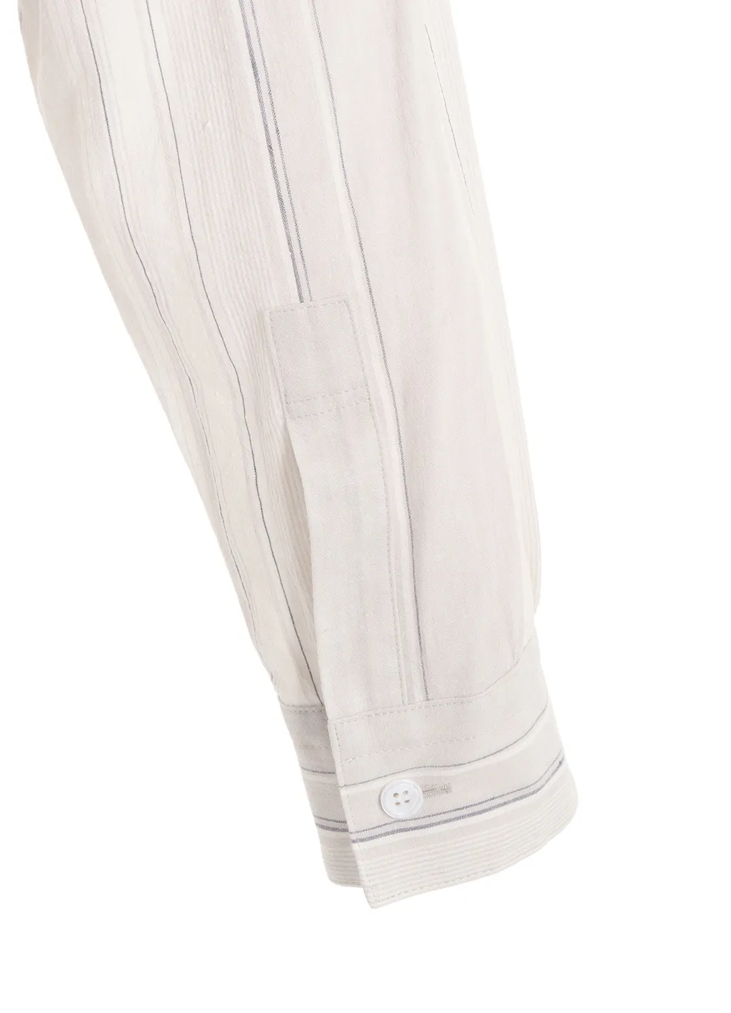 Stripe Shrink-Finish Front Cloth Blouse