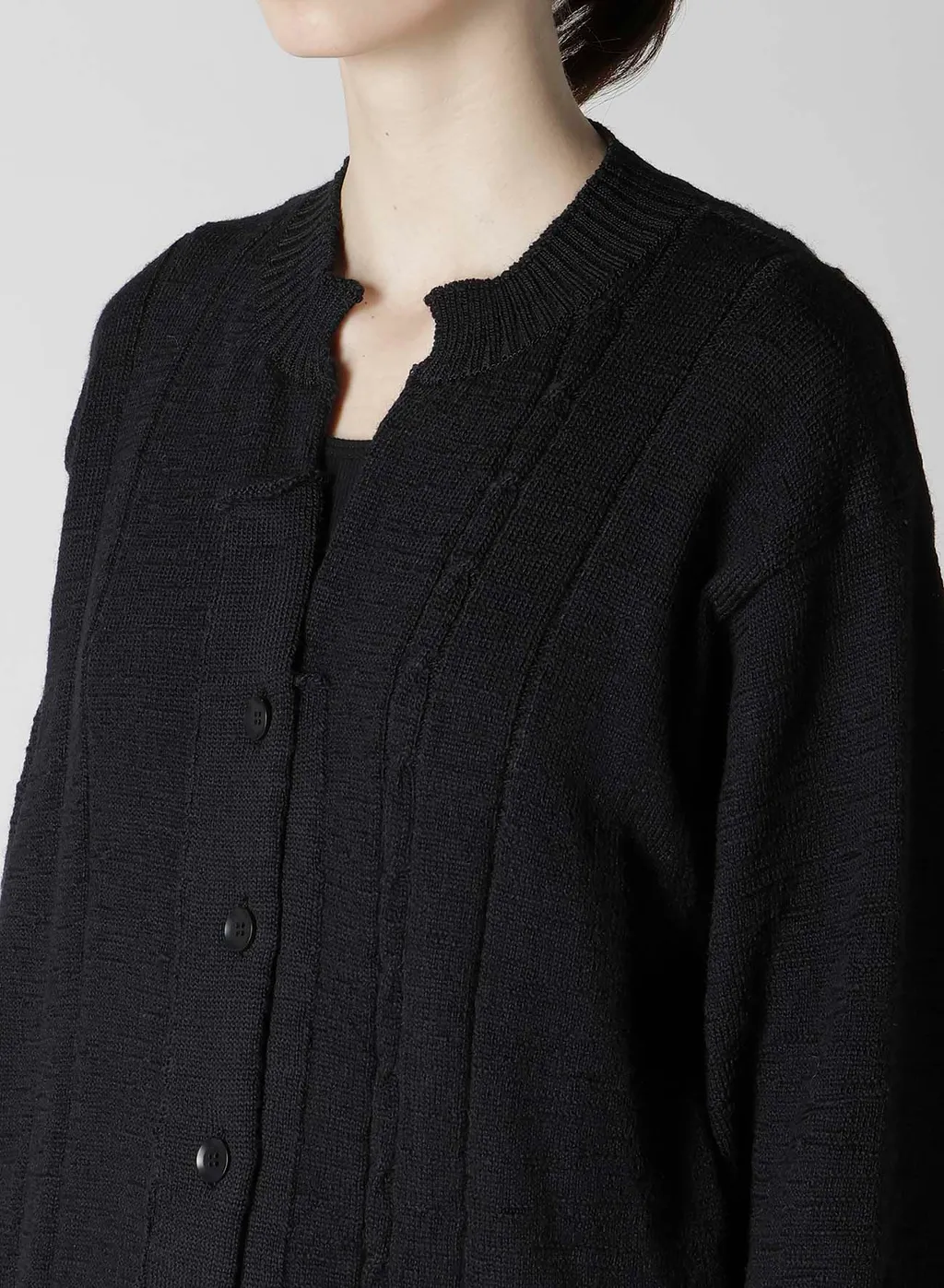 Slub Wool Design Knit Cardigan