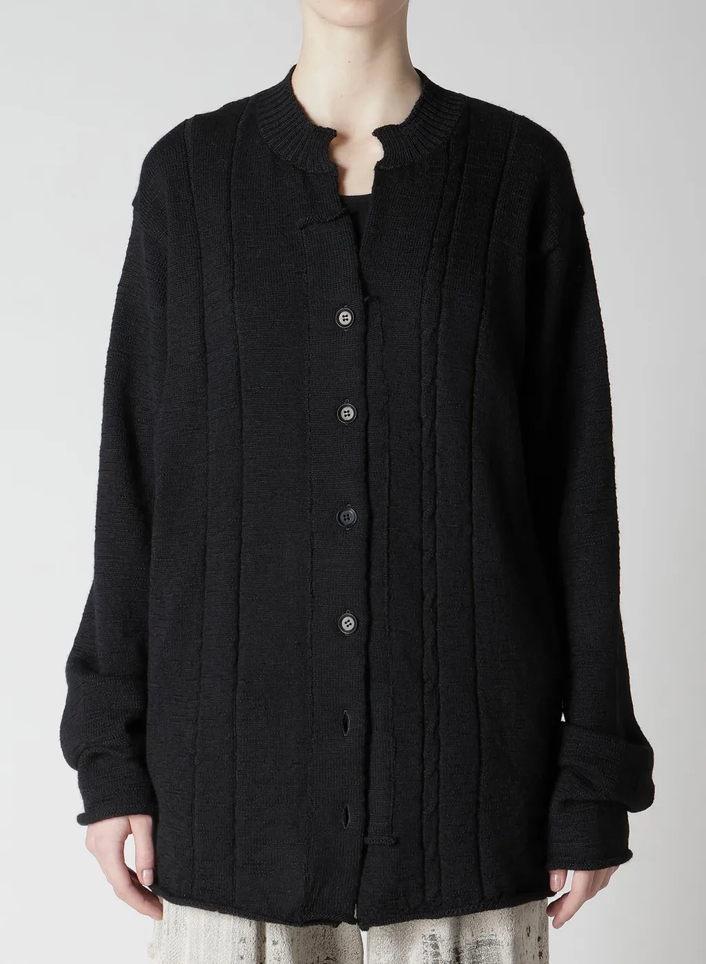 Slub Wool Design Knit Cardigan