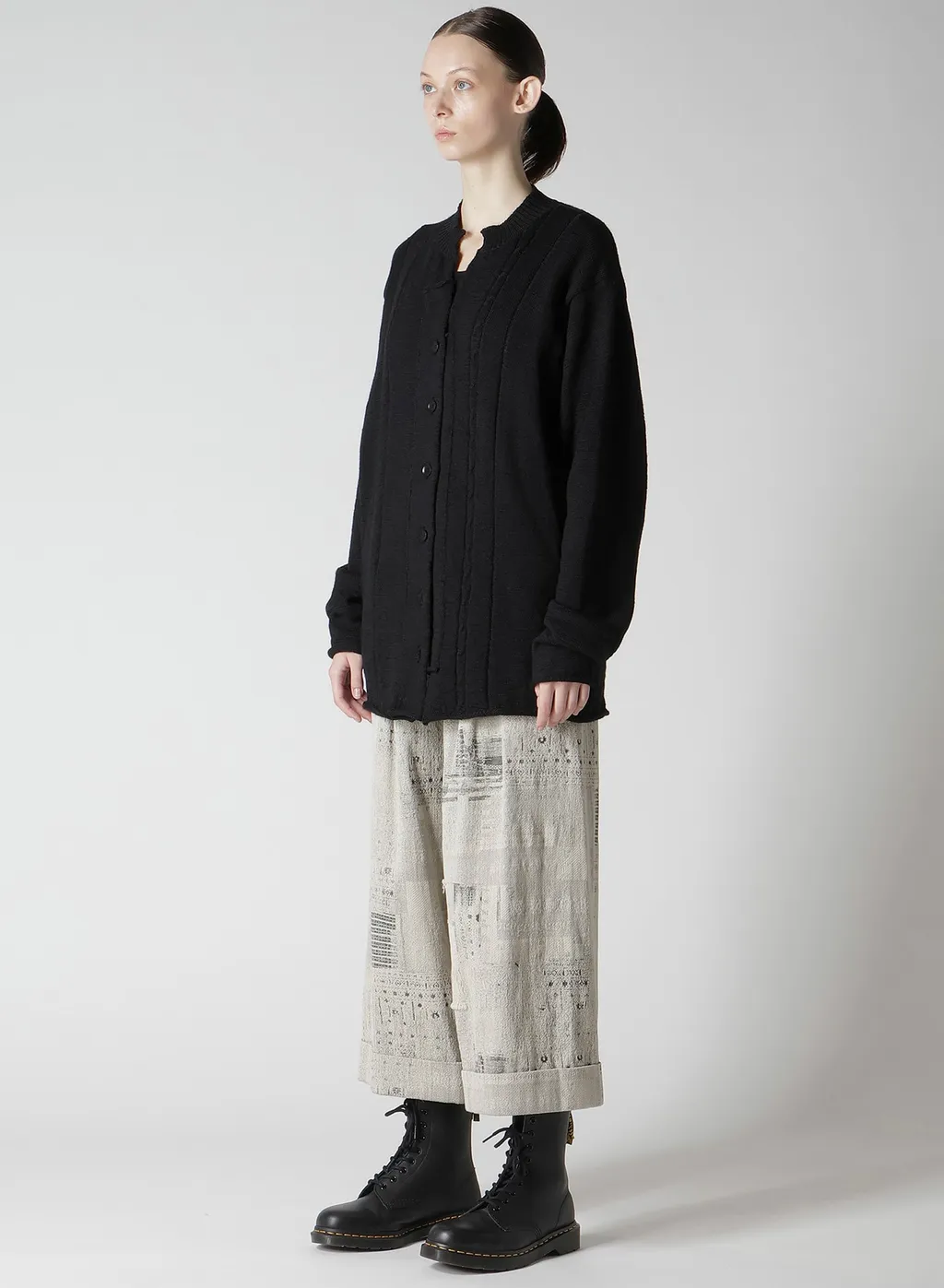 Slub Wool Design Knit Cardigan