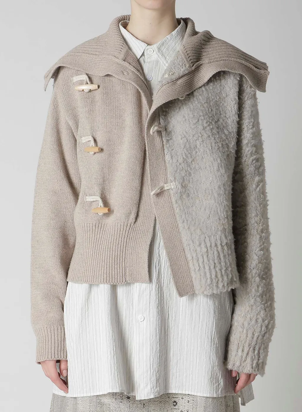 Toggle Button Asymmetric Cardigan