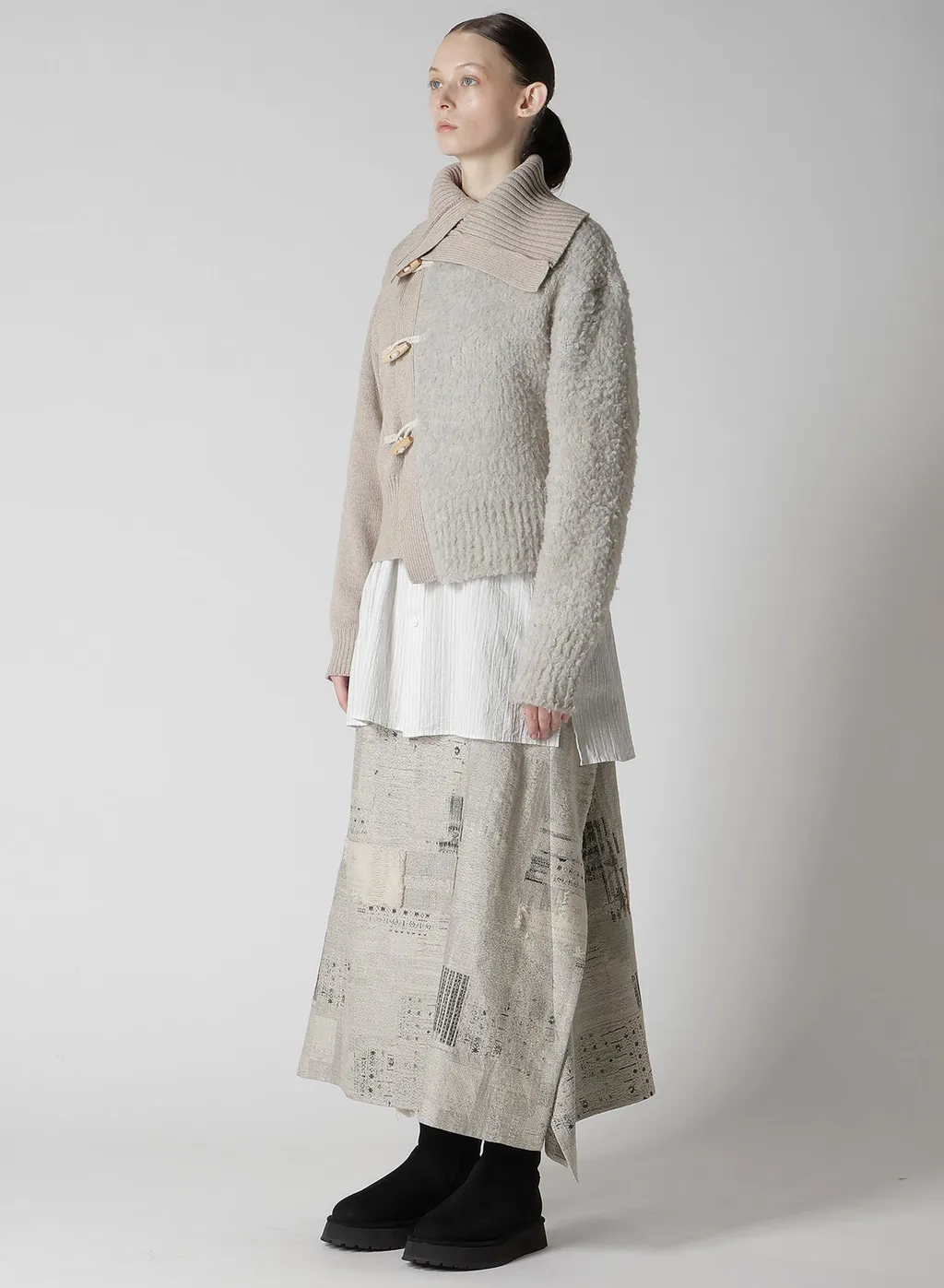 Toggle Button Asymmetric Cardigan