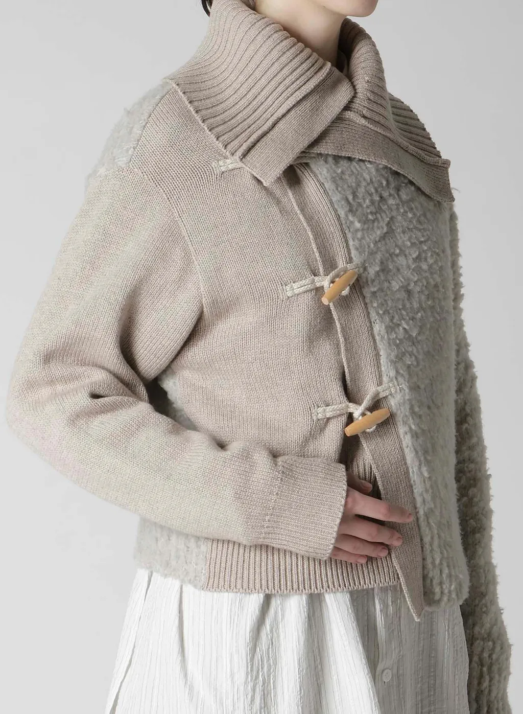Toggle Button Asymmetric Cardigan