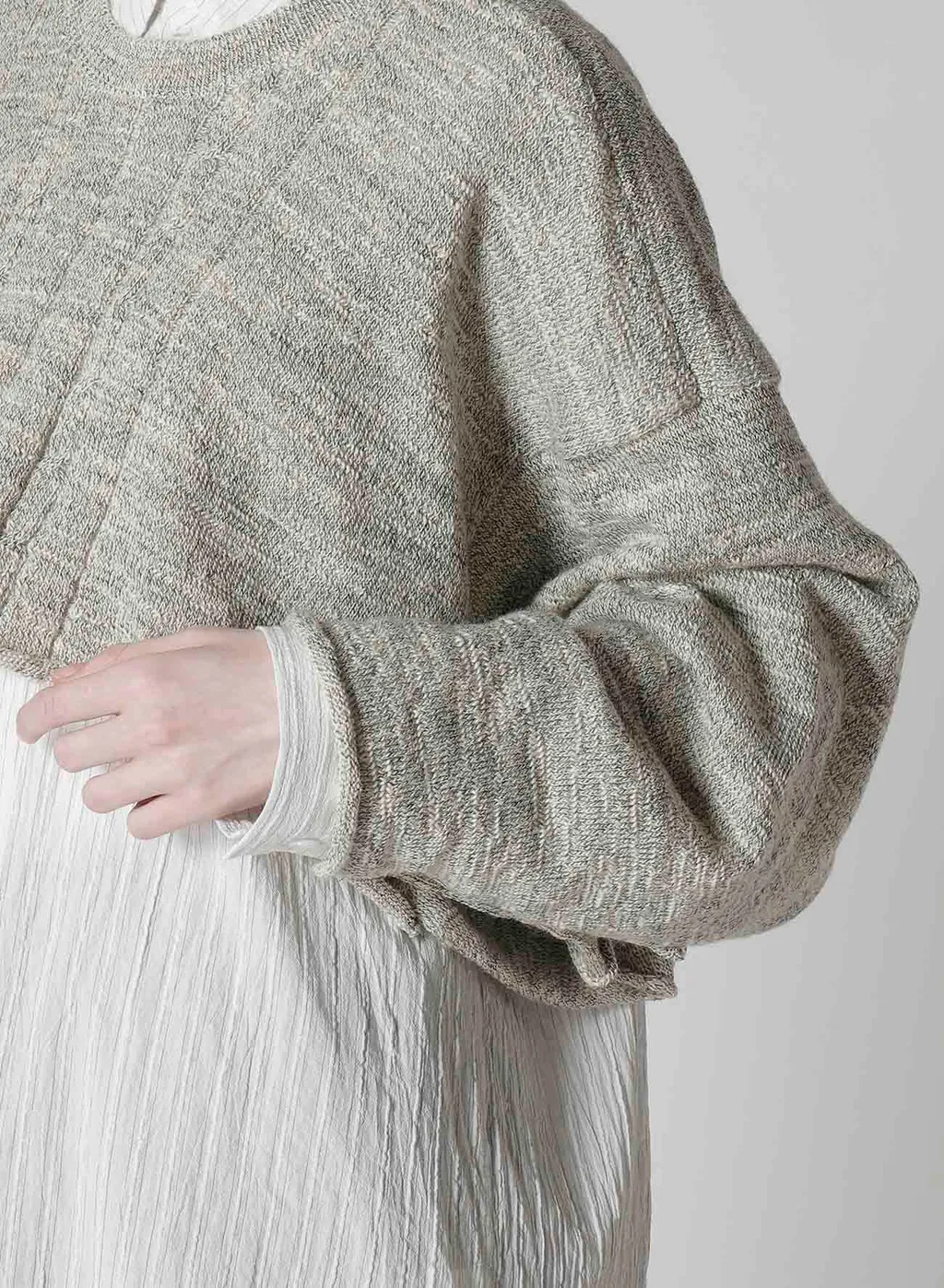 Slub Wool Design Knit Pullover