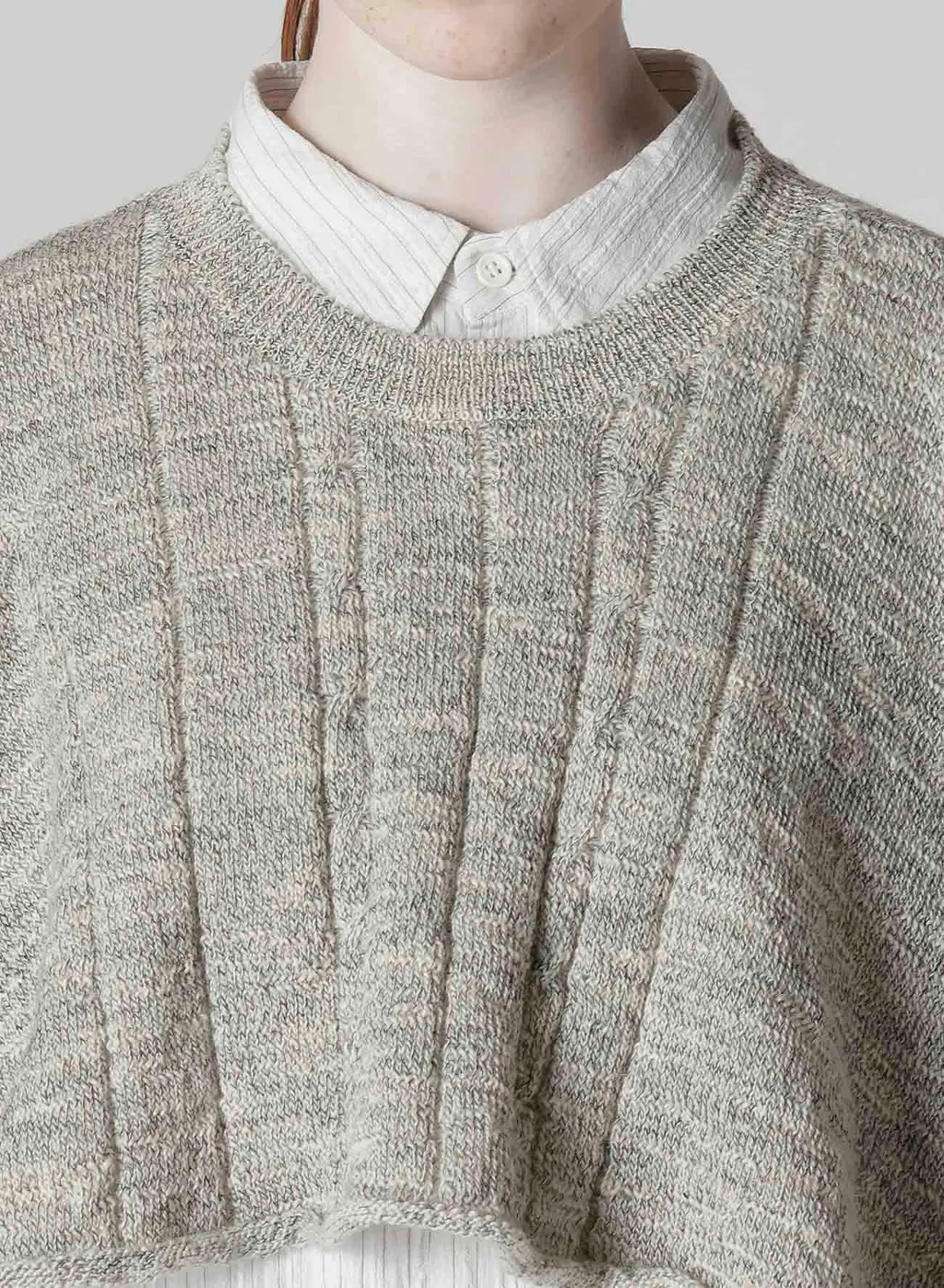 Slub Wool Design Knit Pullover