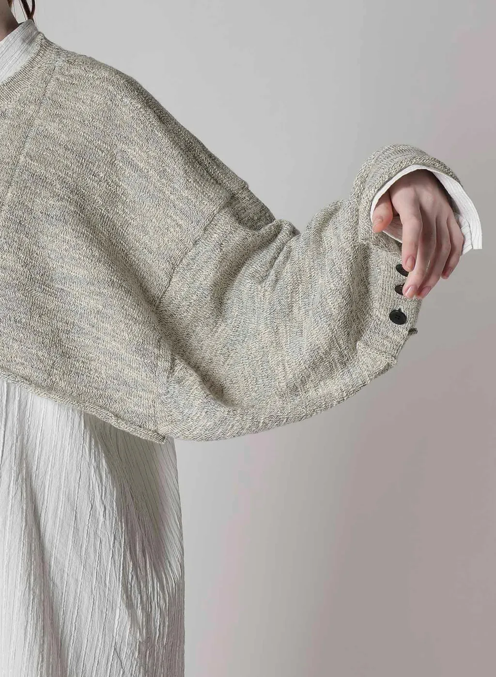 Slub Wool Design Knit Pullover