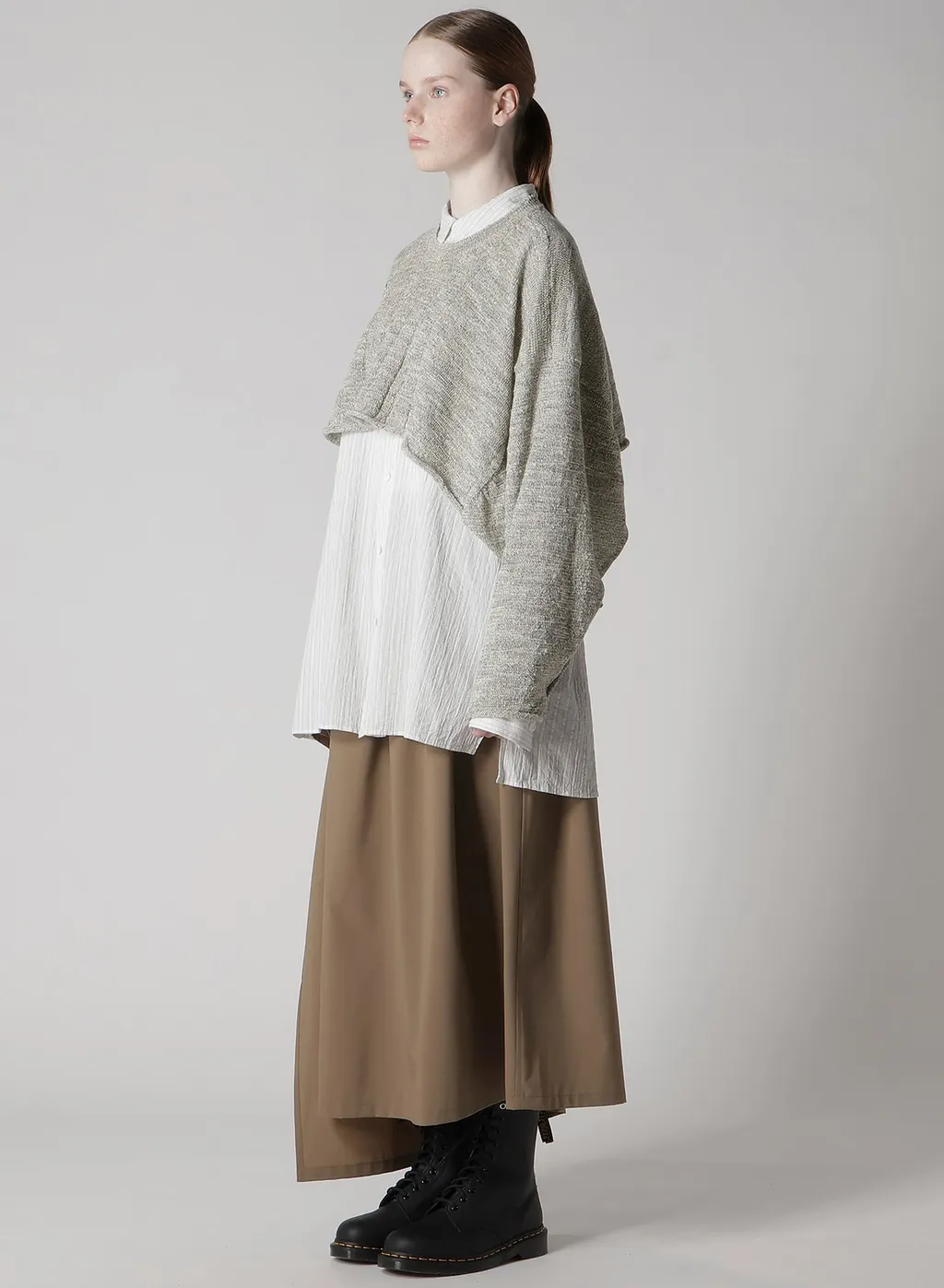 Slub Wool Design Knit Pullover