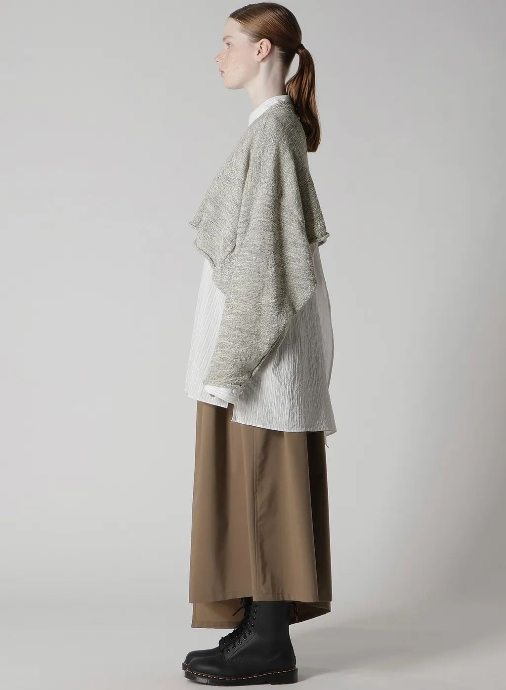 Slub Wool Design Knit Pullover