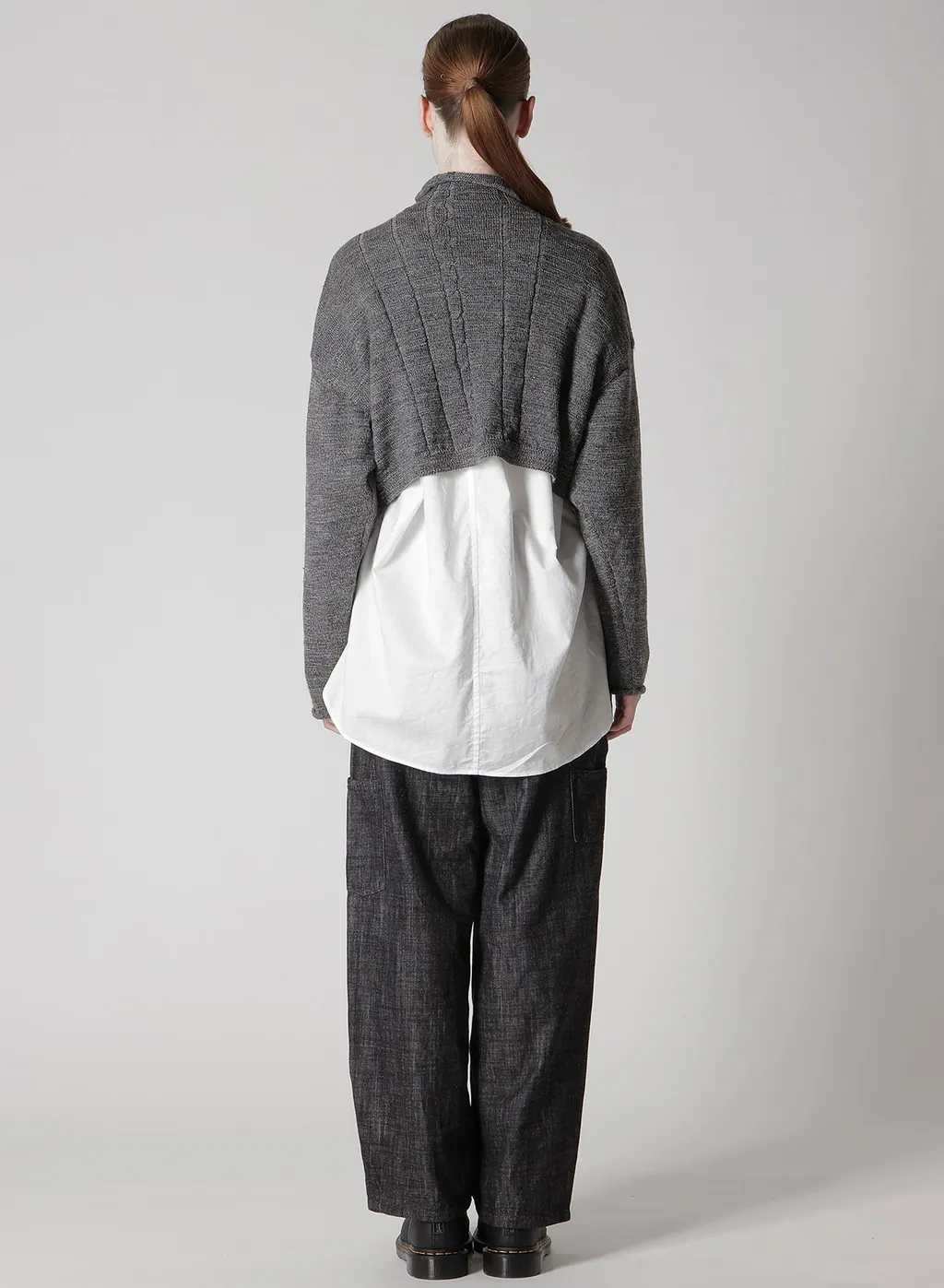 Slub Wool Design Knit Short Pullover