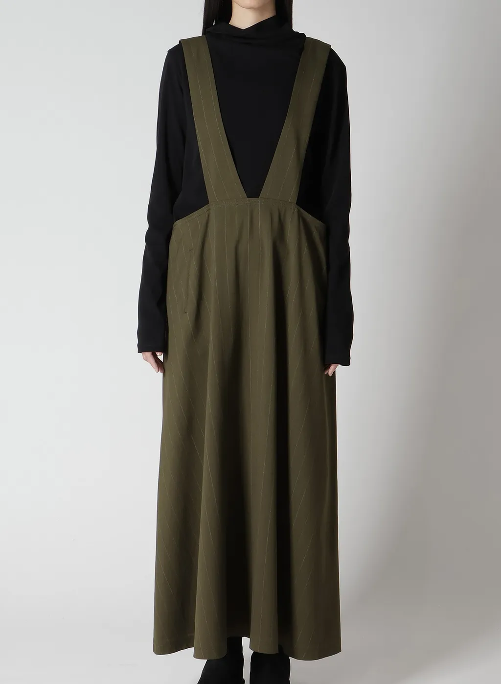 W/Ry Stripe Long Flare Drape Dress