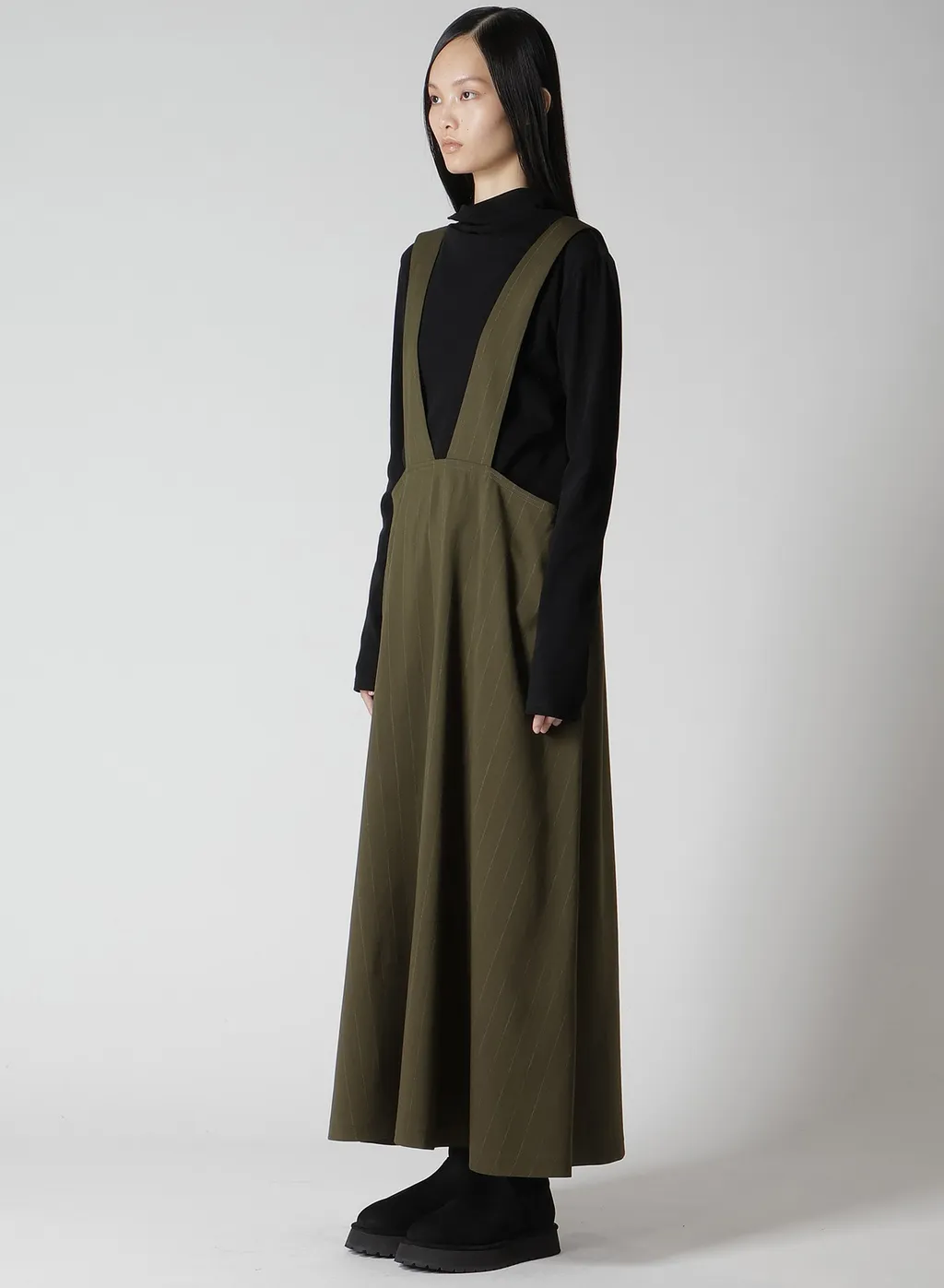 W/Ry Stripe Long Flare Drape Dress