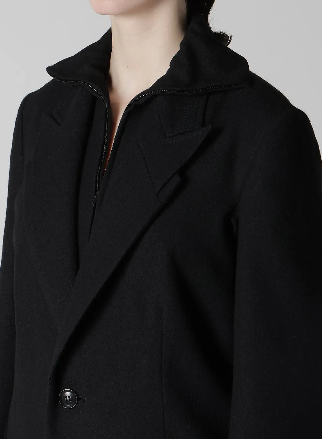 Milling Wool Serge Peaked Lapel Jacket