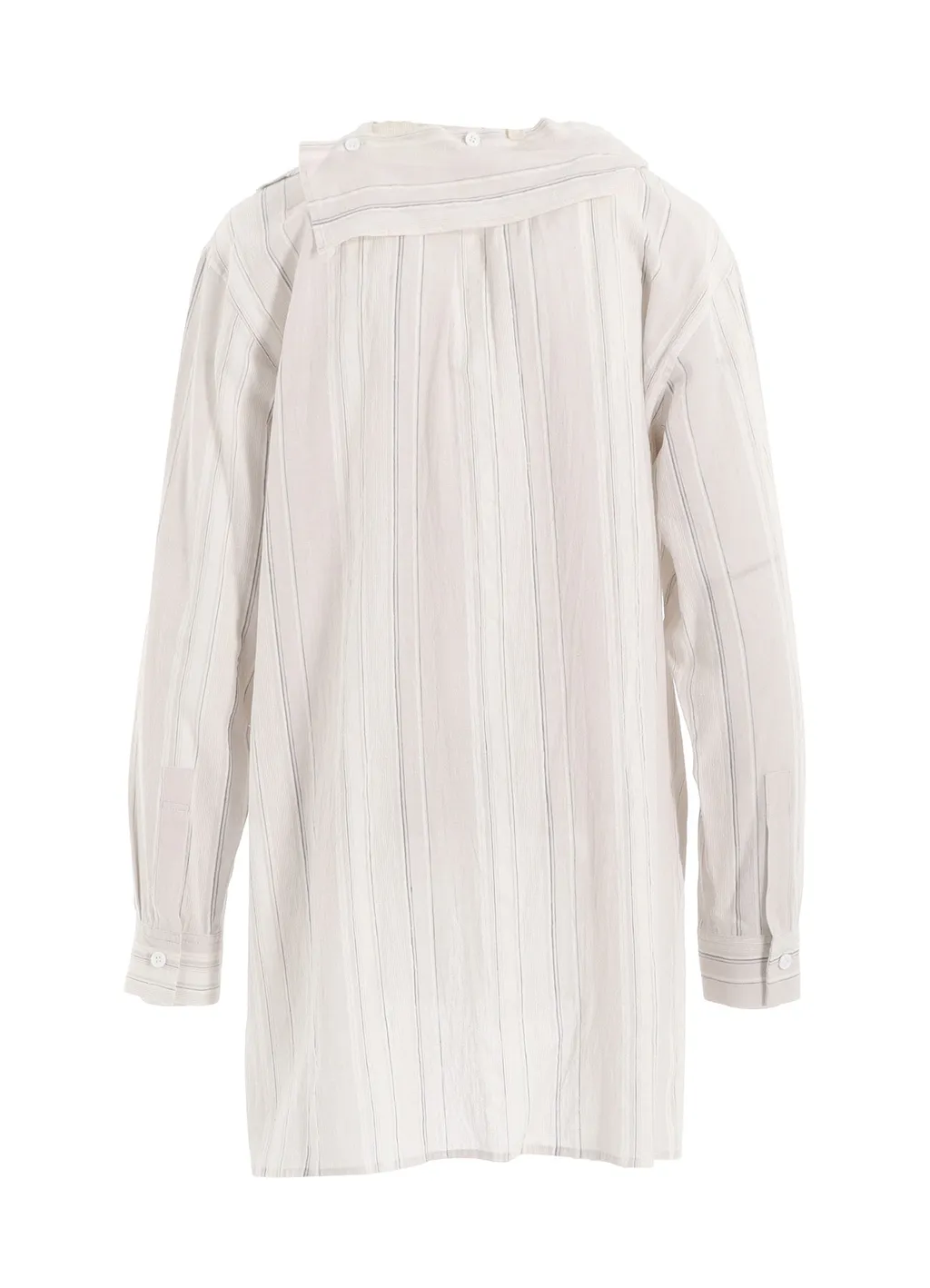 Stripe Shrink-Finish Sailor Collar Blouse