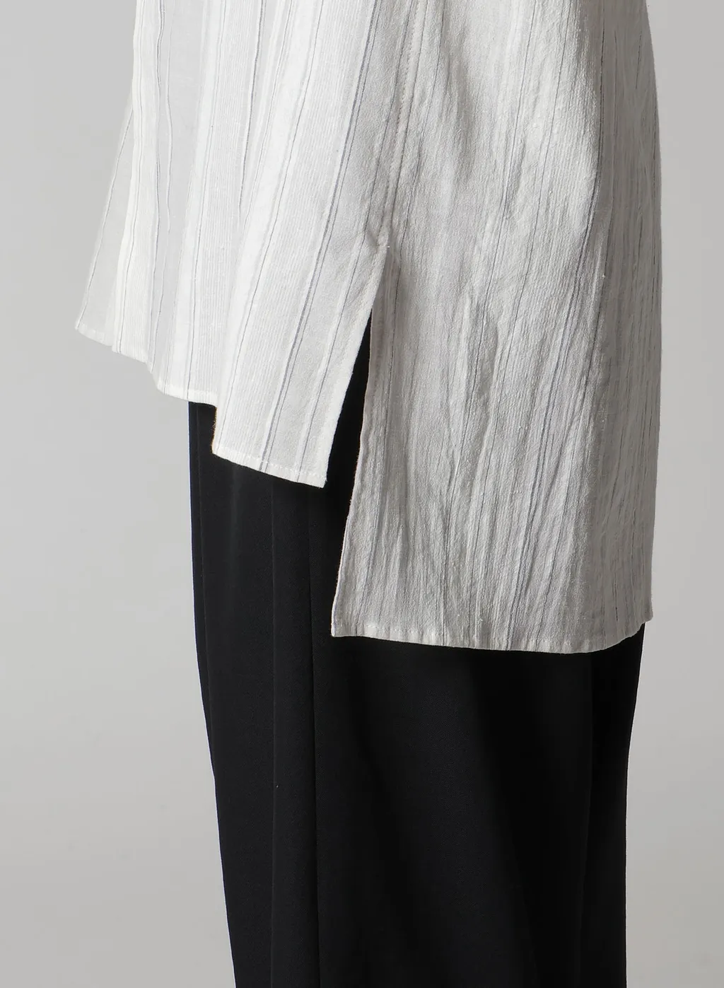 Stripe Shrink-Finish Sailor Collar Blouse