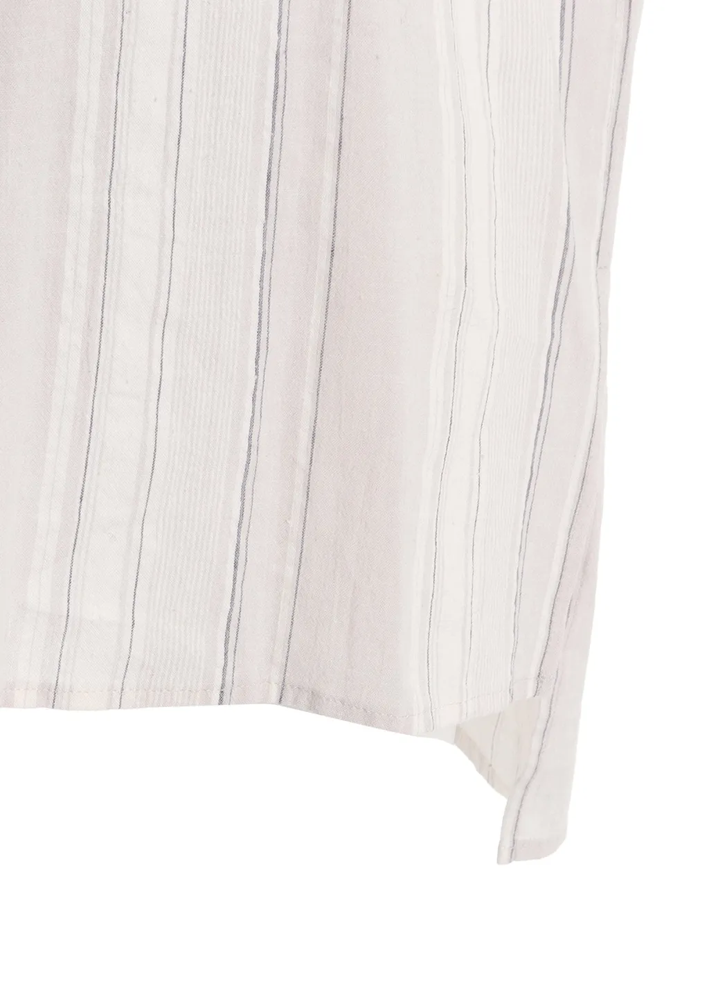Stripe Shrink-Finish Sailor Collar Blouse