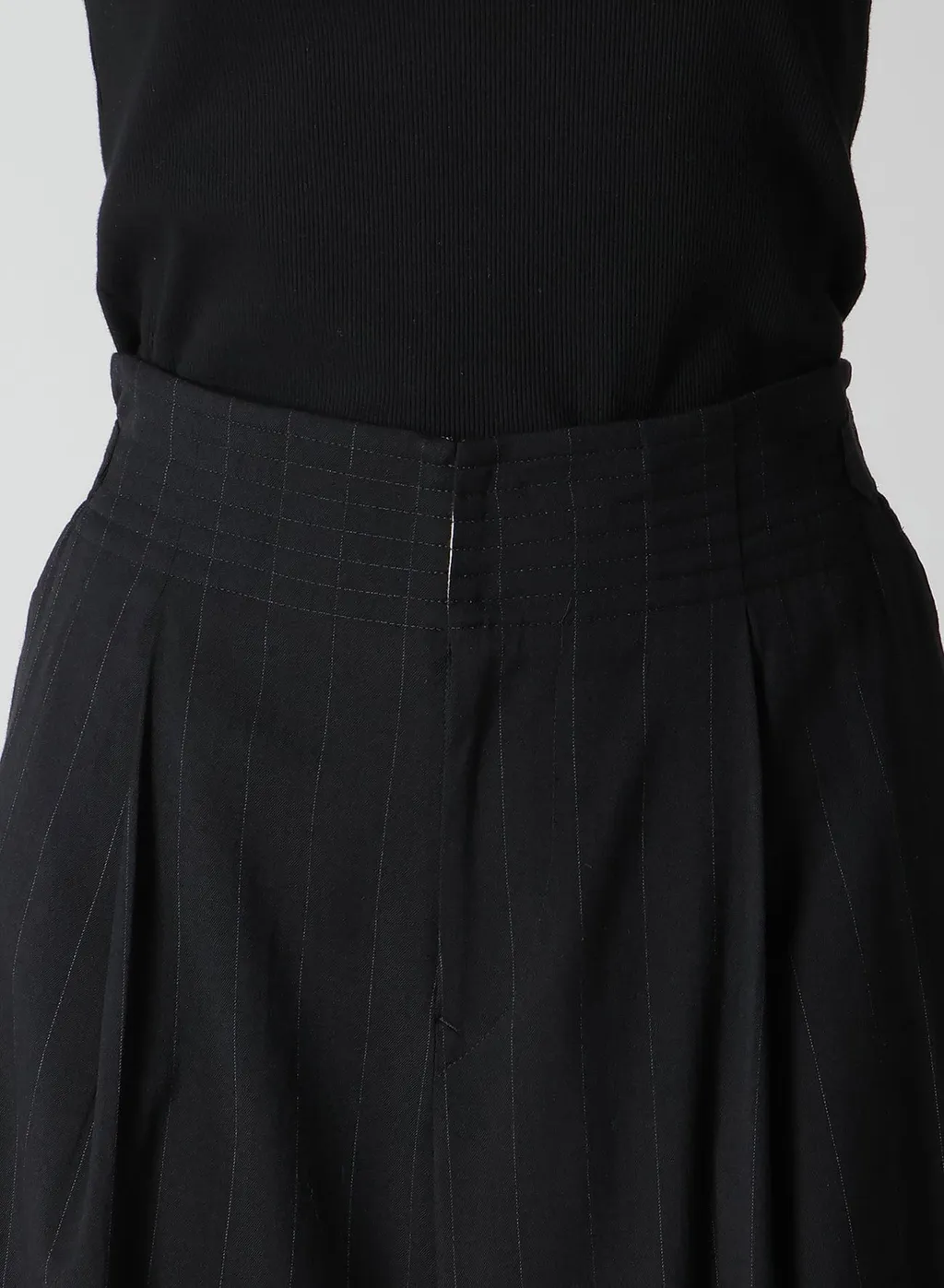 W/Ry Stripe Waist String Wide Pants