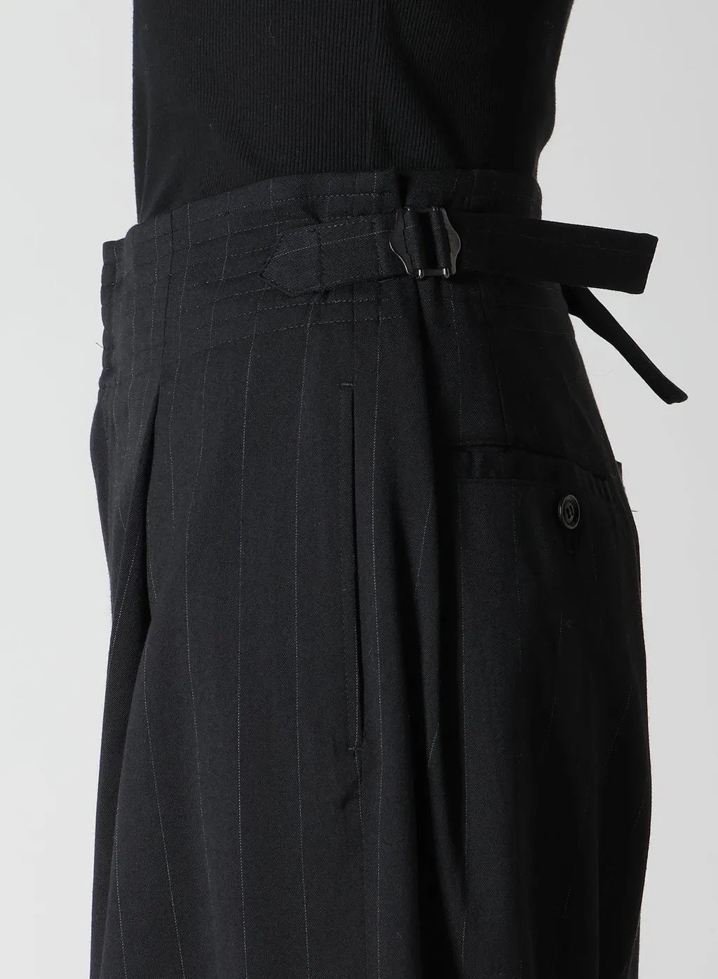 W/Ry Stripe Waist String Wide Pants
