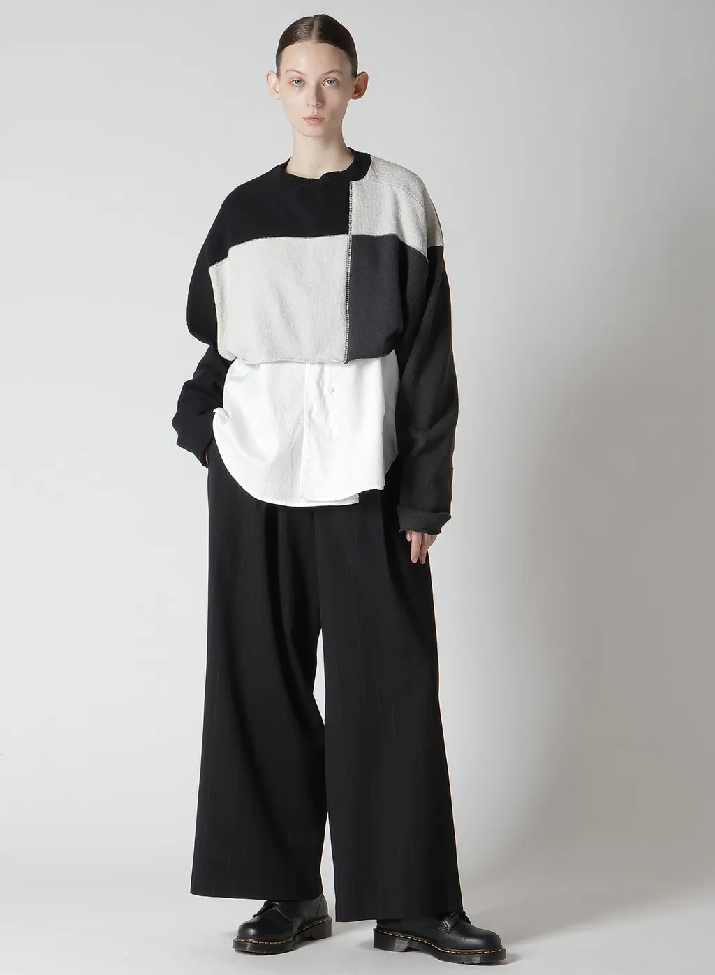 W/Ry Stripe Waist String Wide Pants
