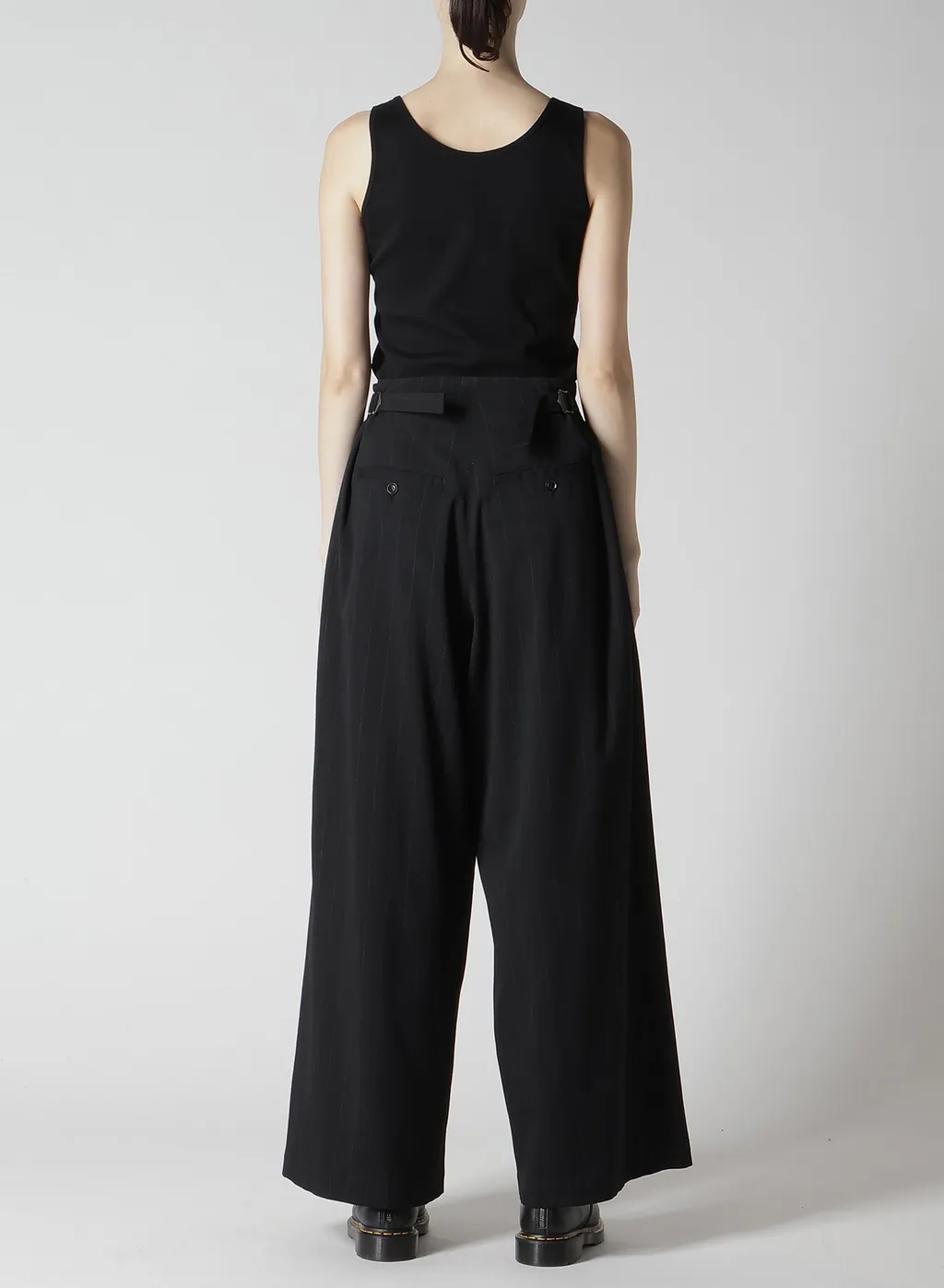 W/Ry Stripe Waist String Wide Pants