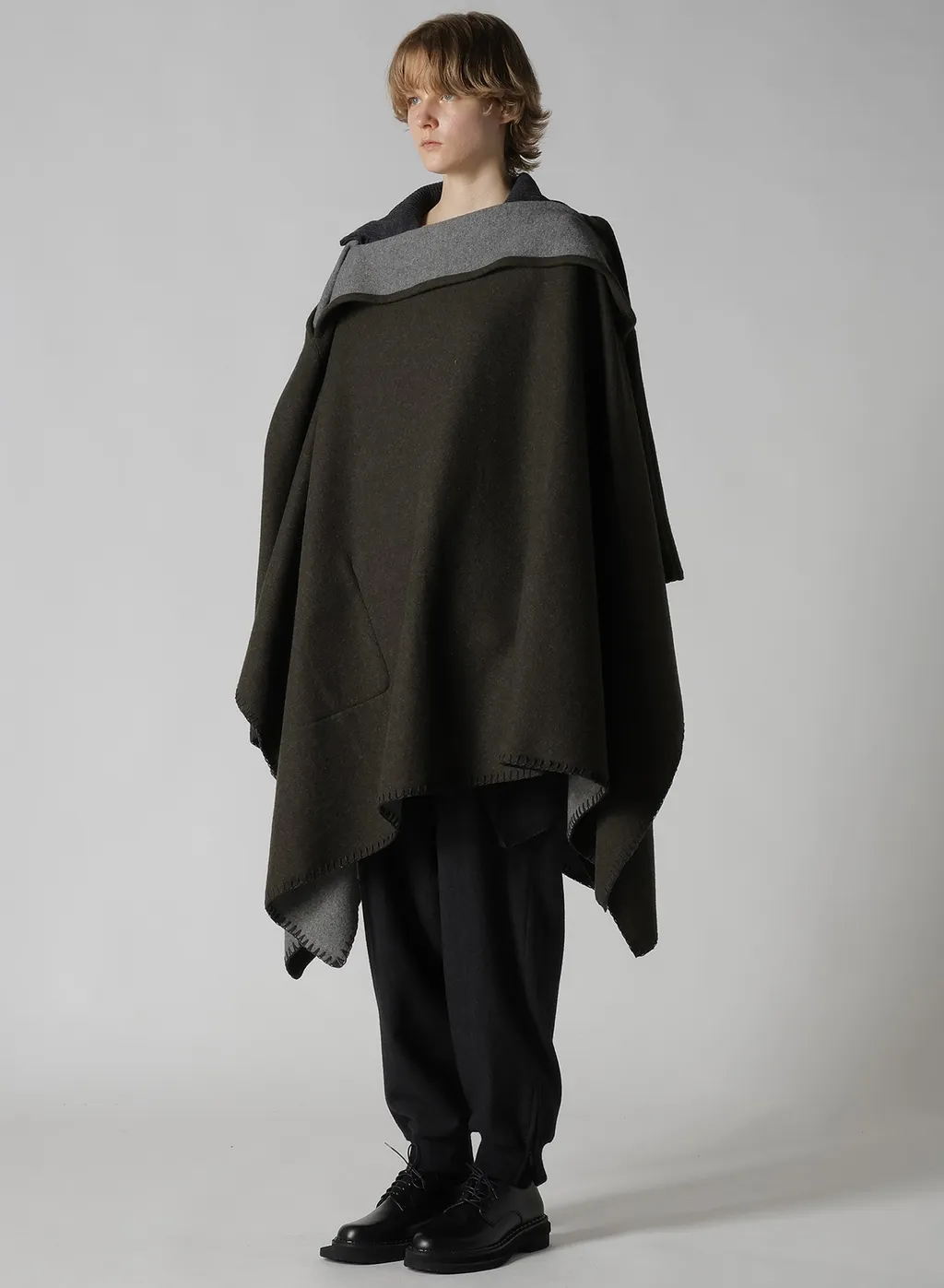 W/Ny Reversible Jersey Asymmeteric Cape