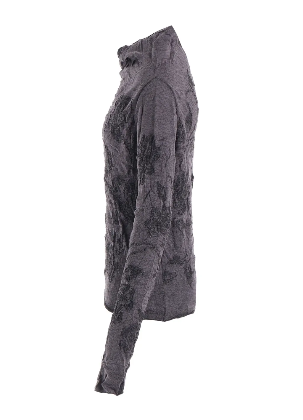 Big Flower Wrinkled Knit Pullover