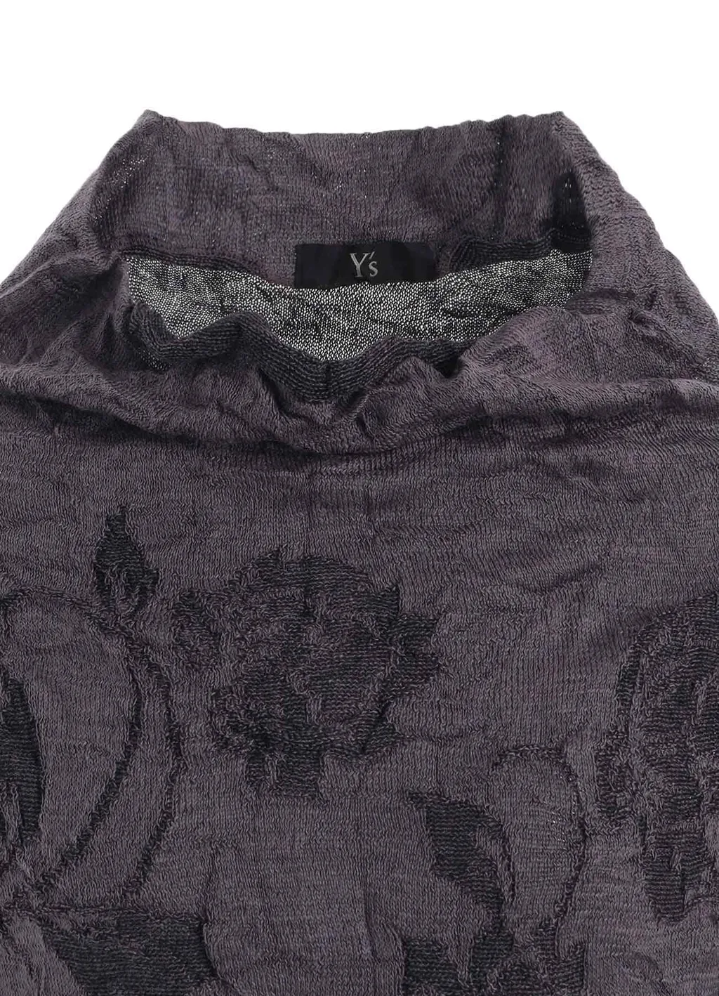 Big Flower Wrinkled Knit Pullover