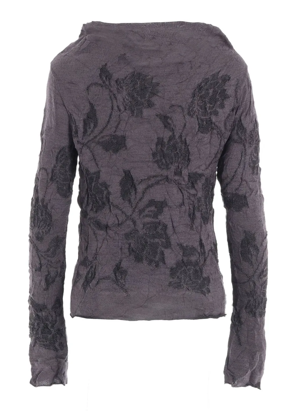 Big Flower Wrinkled Knit Pullover