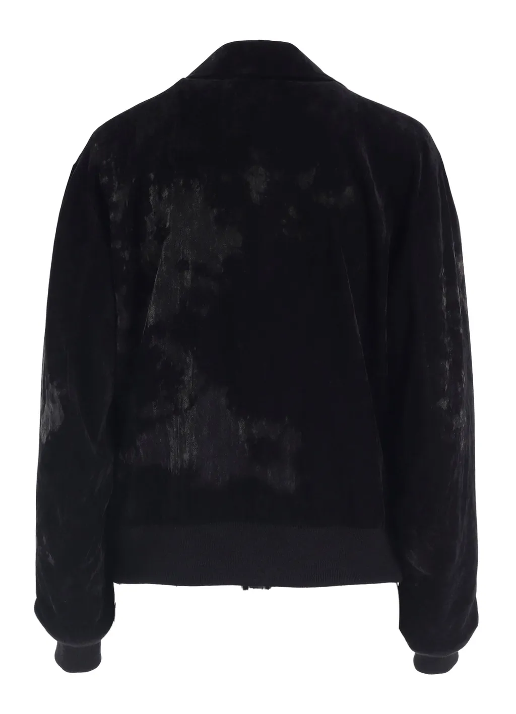 Discharge-Printed Velvet Shirt-Collar Blouson
