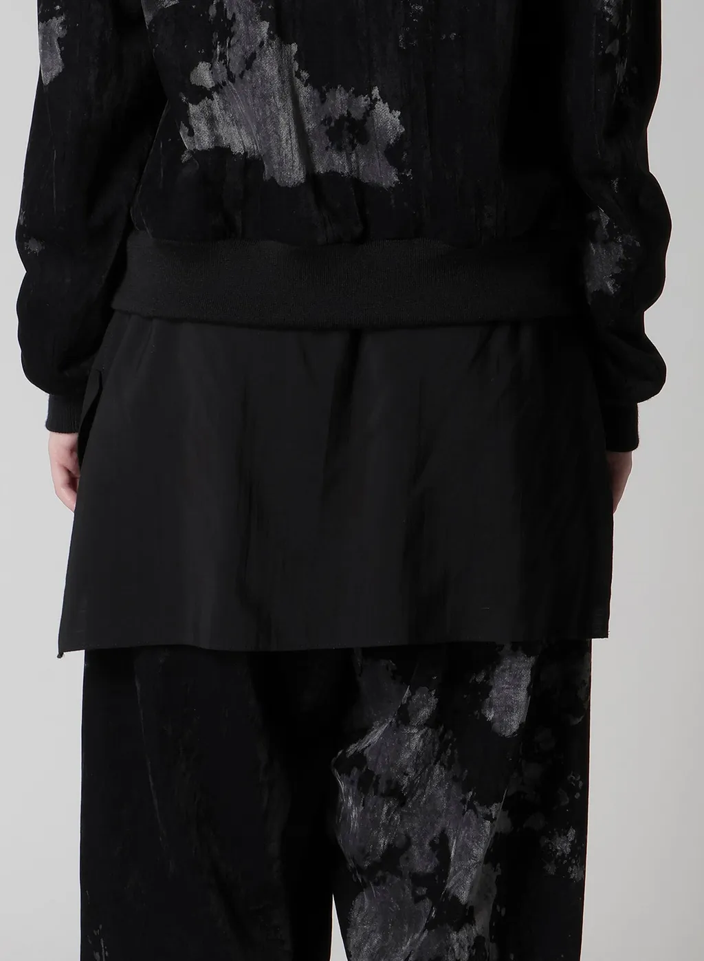 Discharge-Printed Velvet Shirt-Collar Blouson