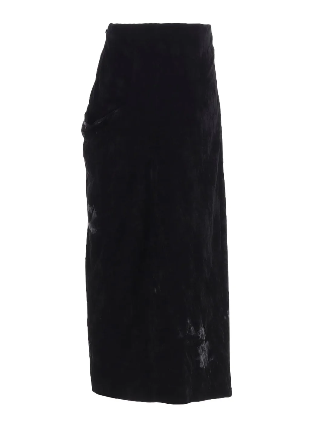 Discharge-Printed Velvet Side Drape Skirt