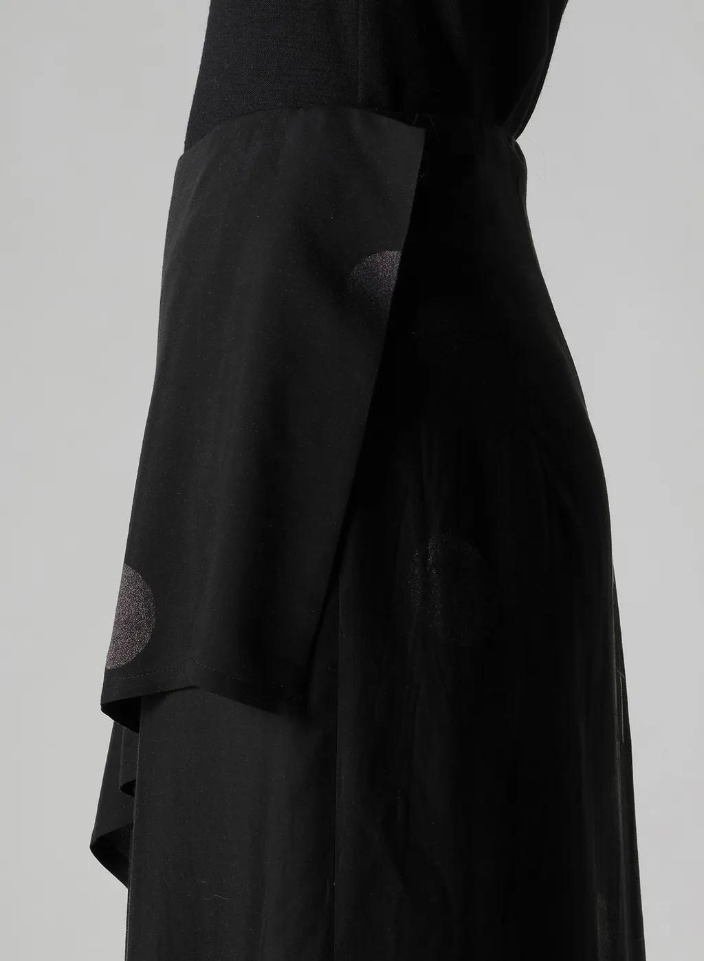 Butterfly-Print Dungaree Twill Asymmetric Midi Skirt