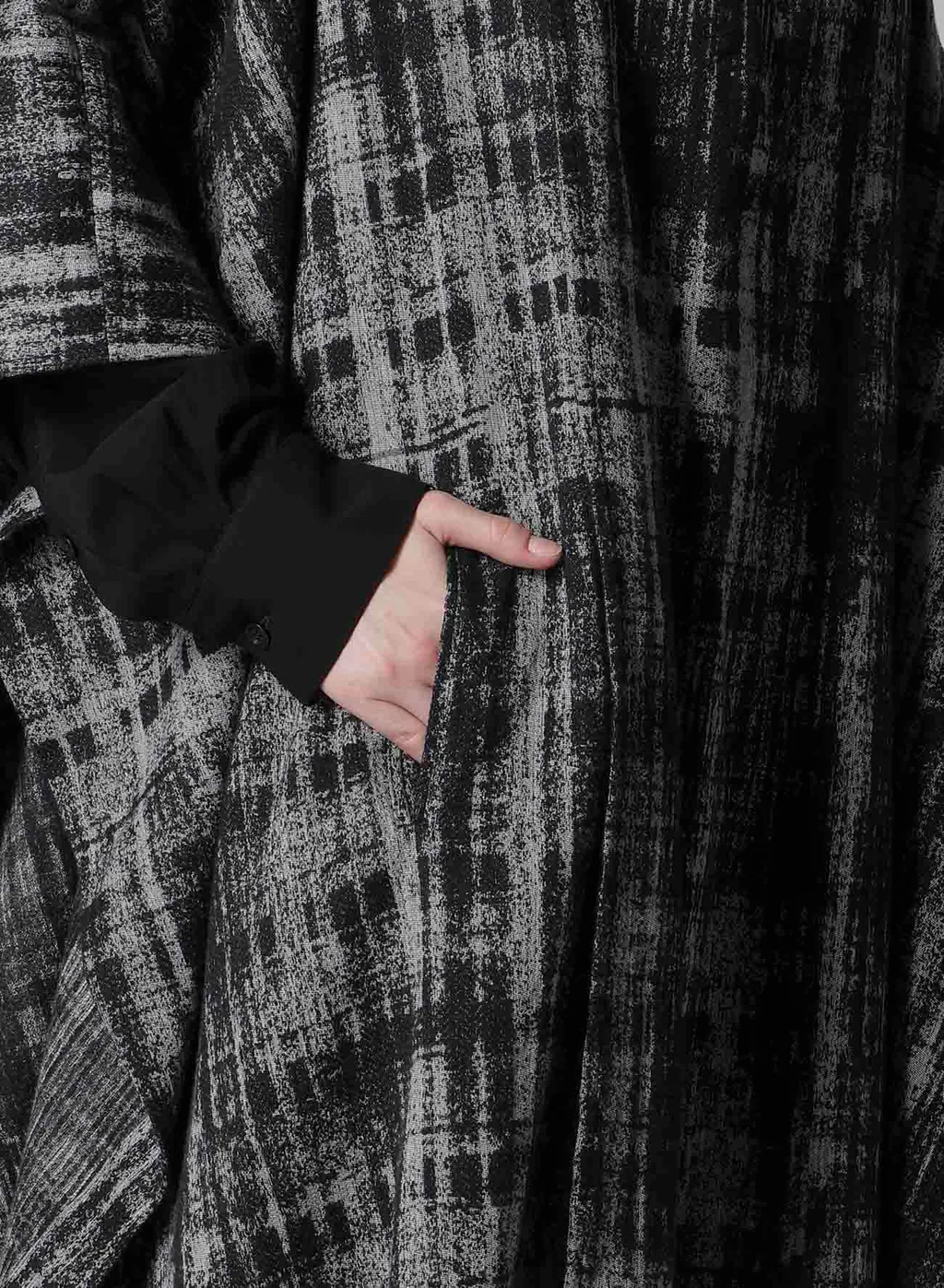 Faded Plaid Jacquard Cloak