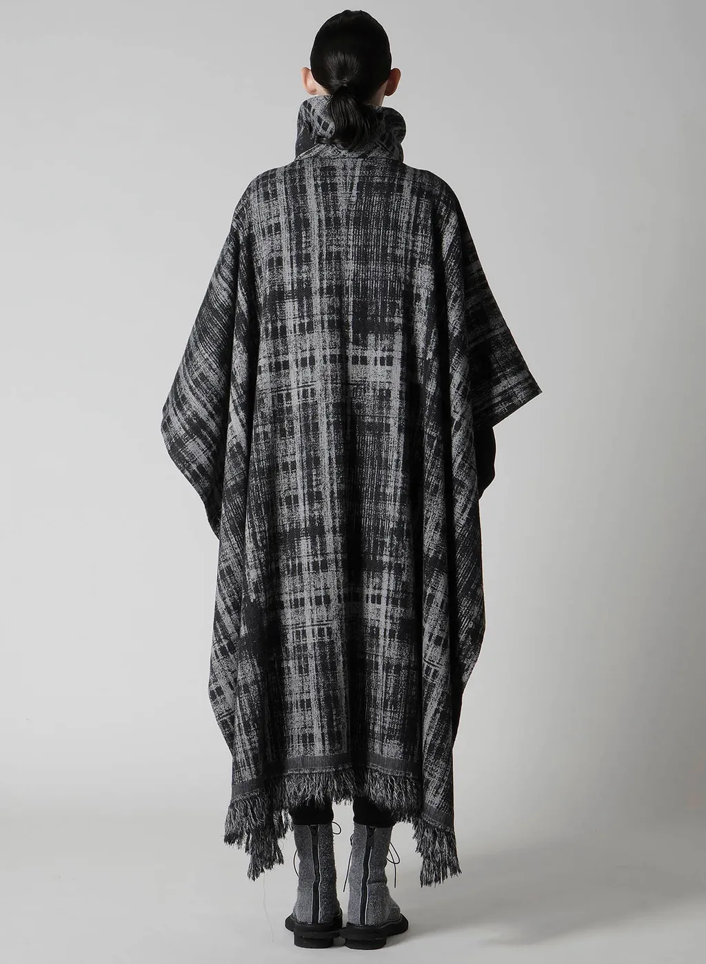 Faded Plaid Jacquard Cloak