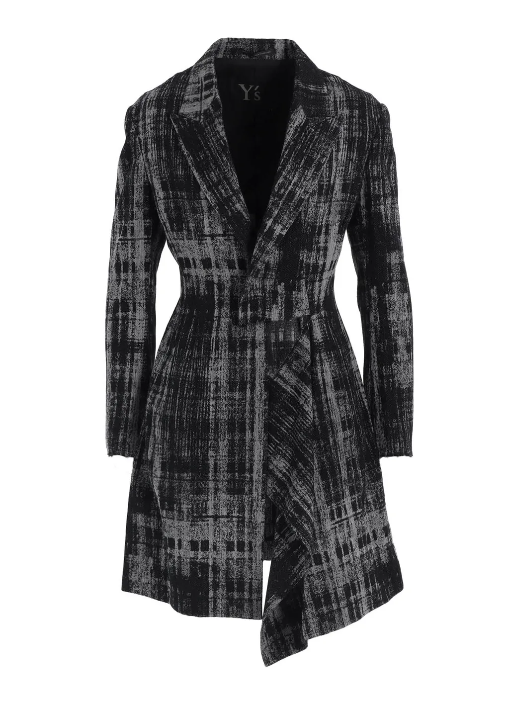 Faded Plaid Jacquard Left Front Cloth Jacket