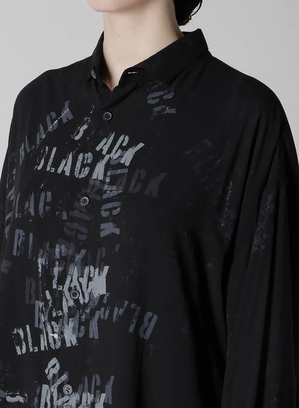 Print Big Blouse Black