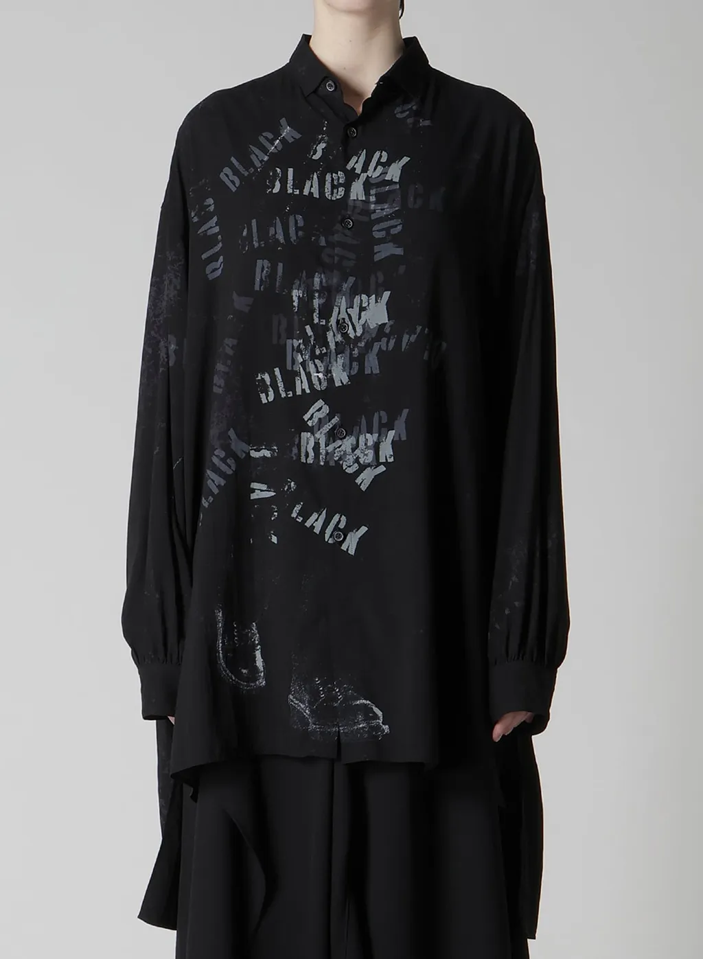 Print Big Blouse Black