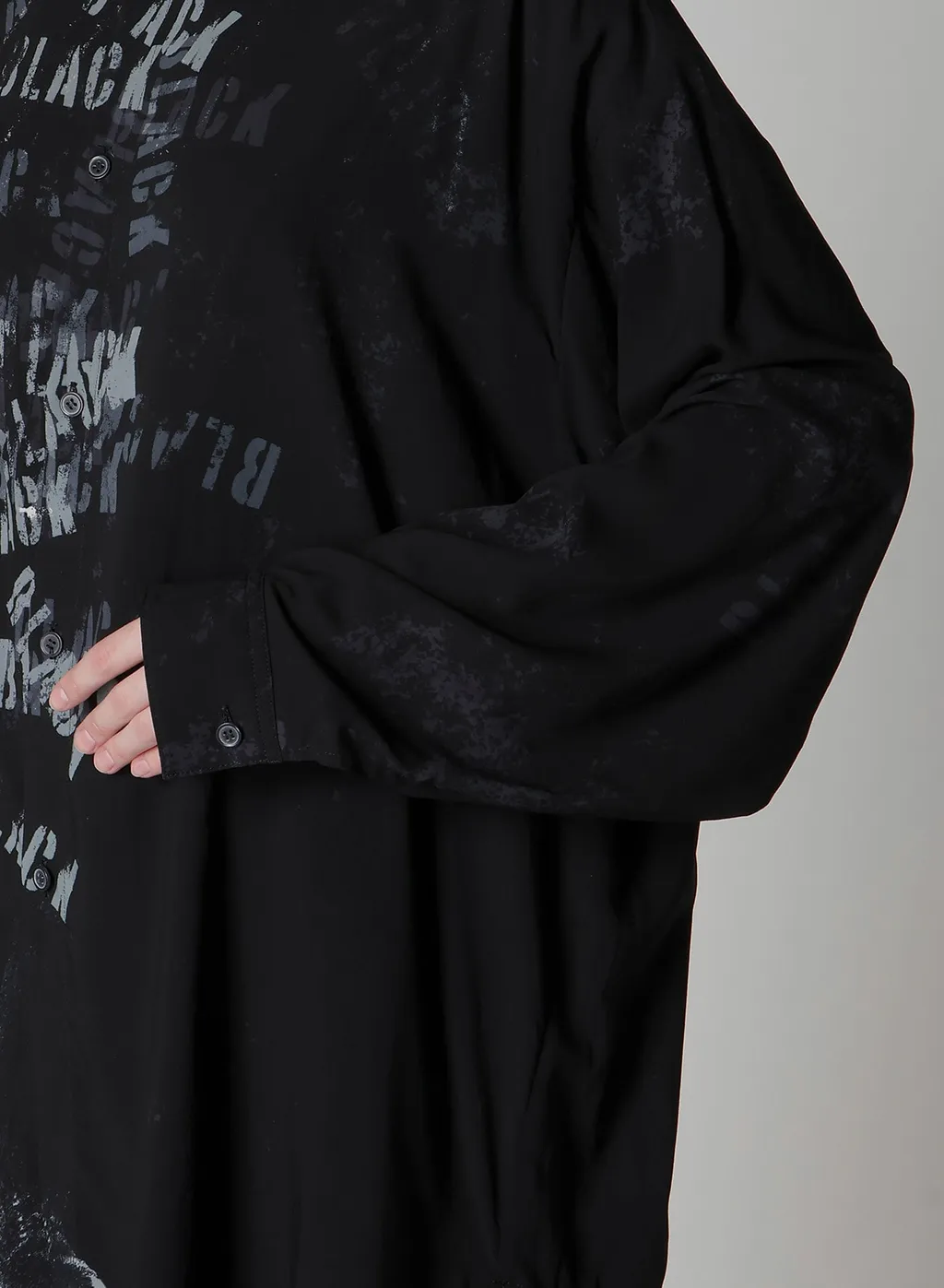 Print Big Blouse Black
