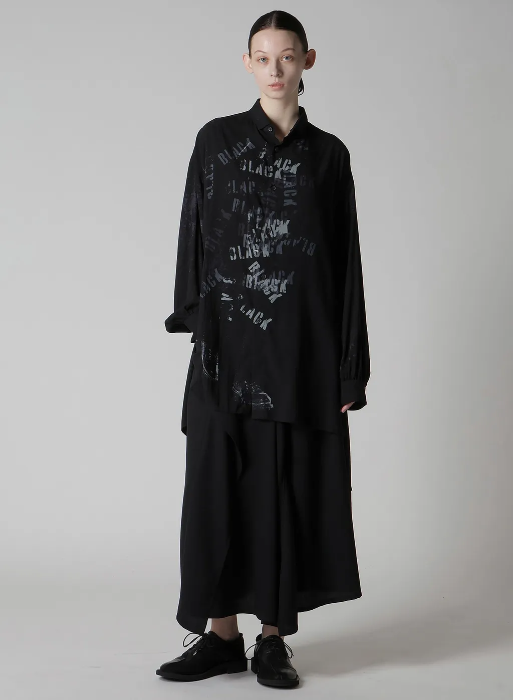Print Big Blouse Black